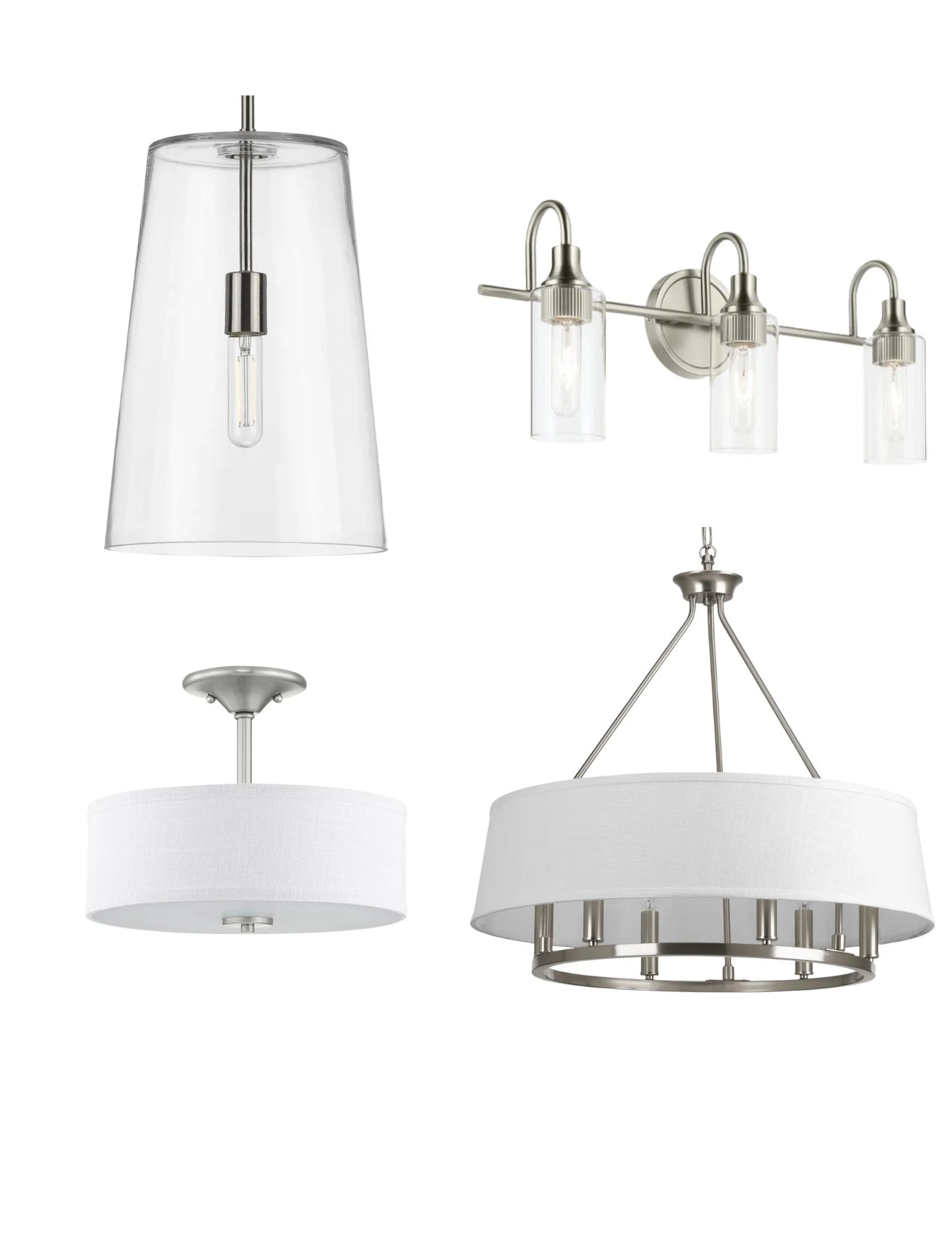 Cordova Pendant, Saffert Dining, Hinton Bath, Adley Semi-Flush