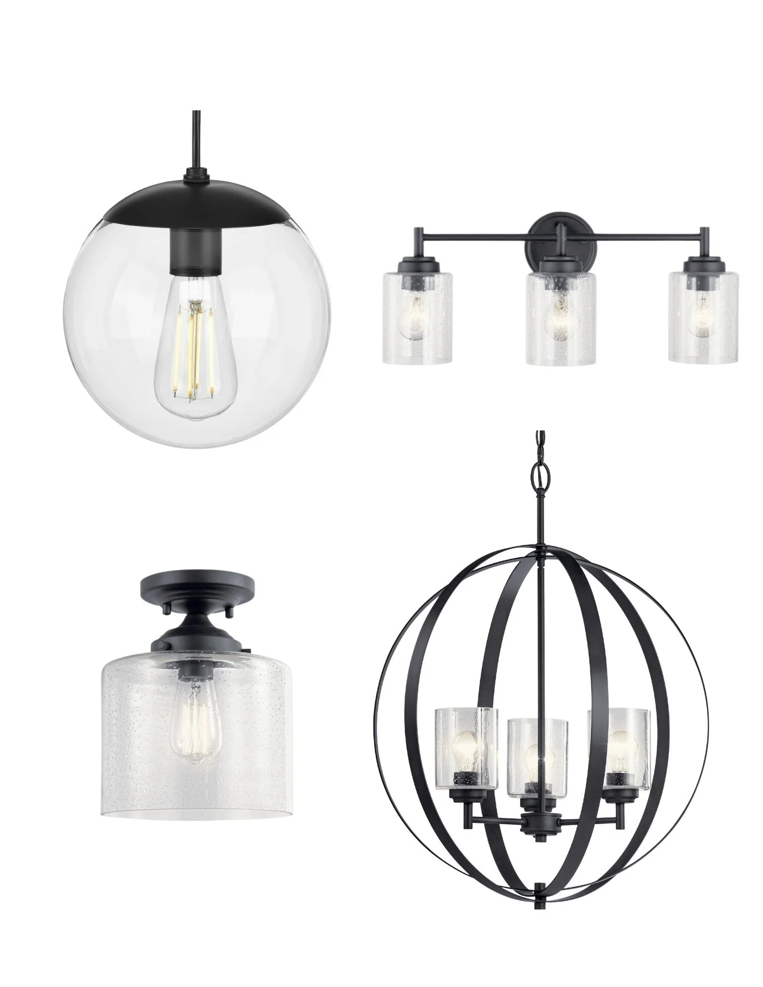 Markor Pendant, Briarwood Dining, Briarwood Semi-Flush, Adley Bath