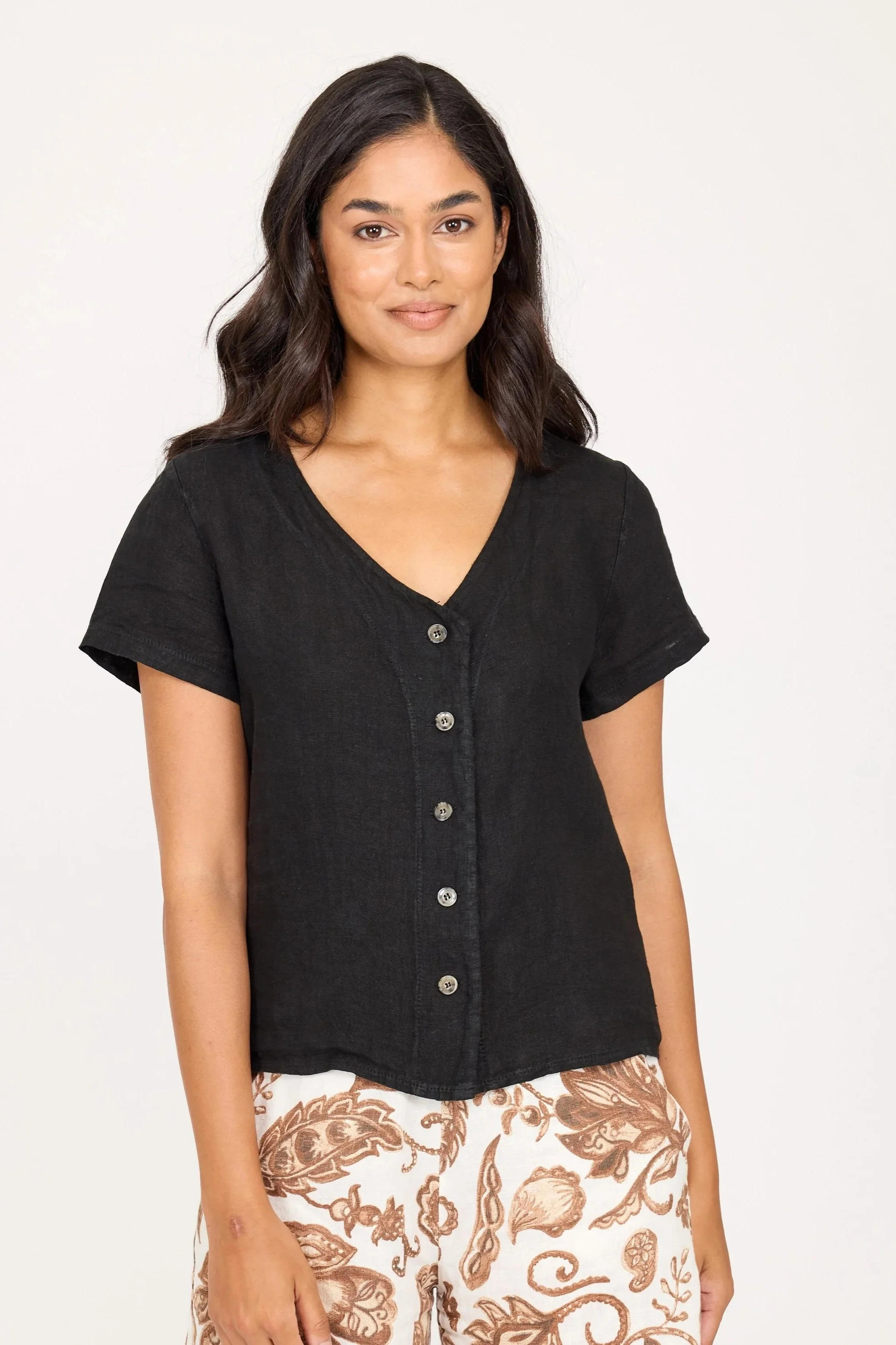 Linen Button Down Top