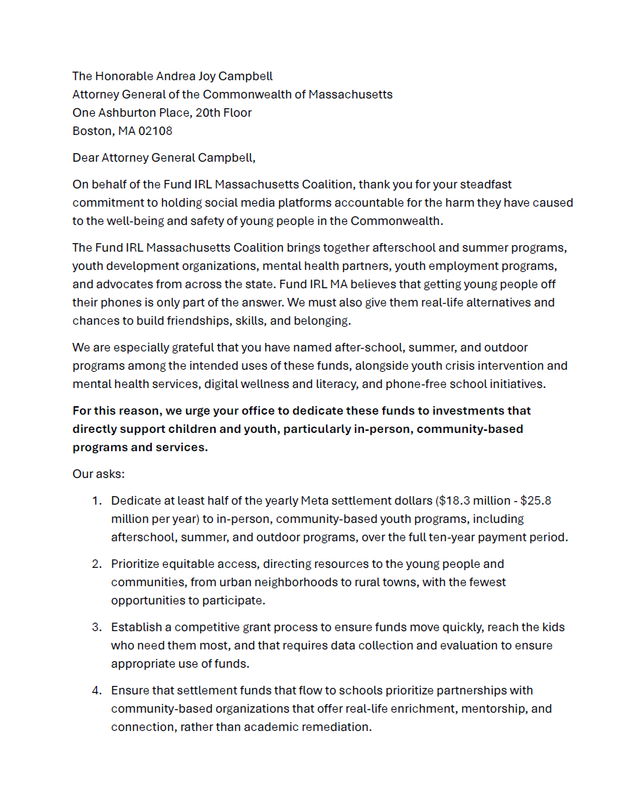 Click the image above to read the full letter.
