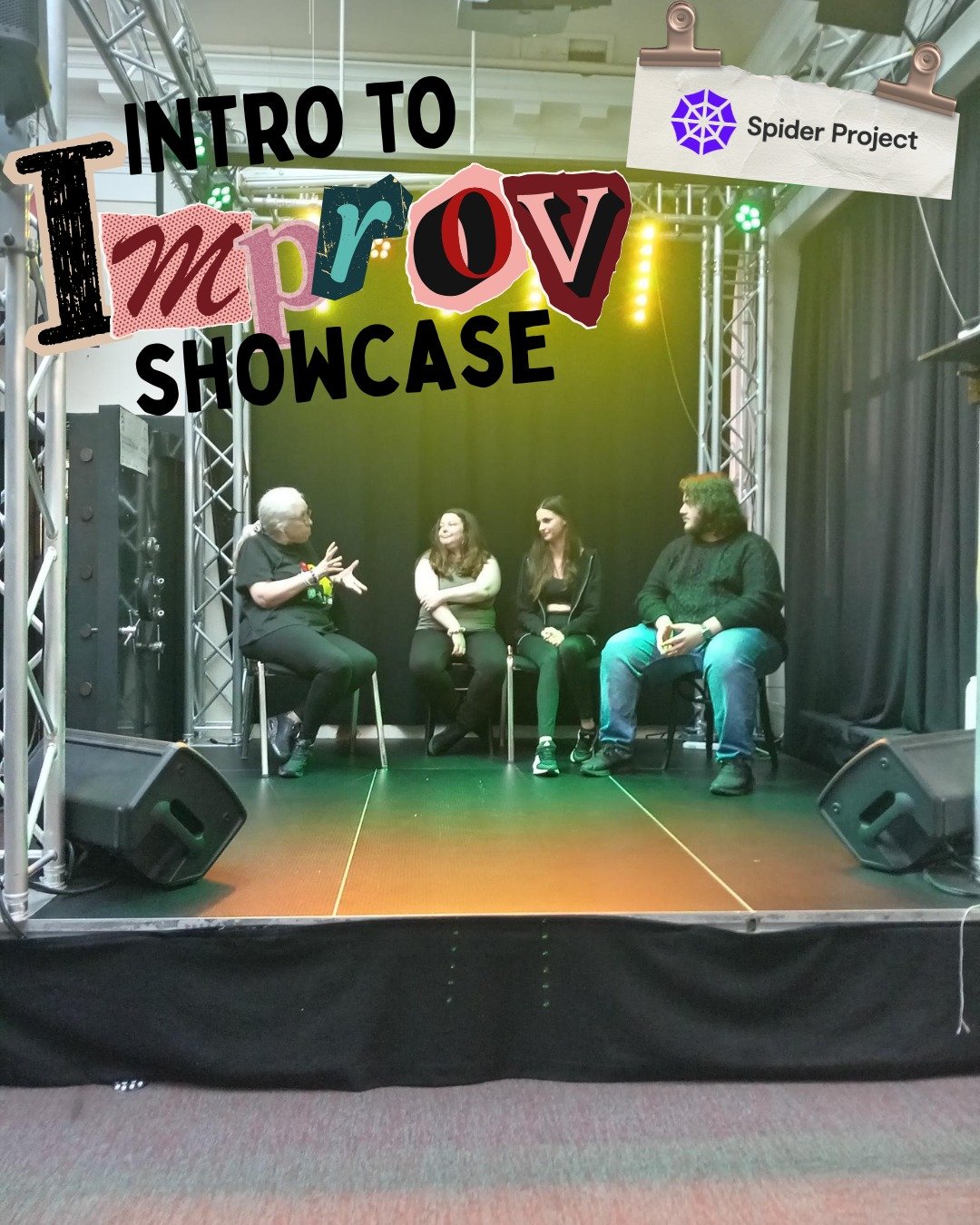 Intro to Improv Showcase 🎭

Improv, short for 'improvisation', is a form of drama and theatre that is completely made up on the spot.

From just a few prompts and suggestions, theatre is created from scratch, never seen before, and never to be seen 