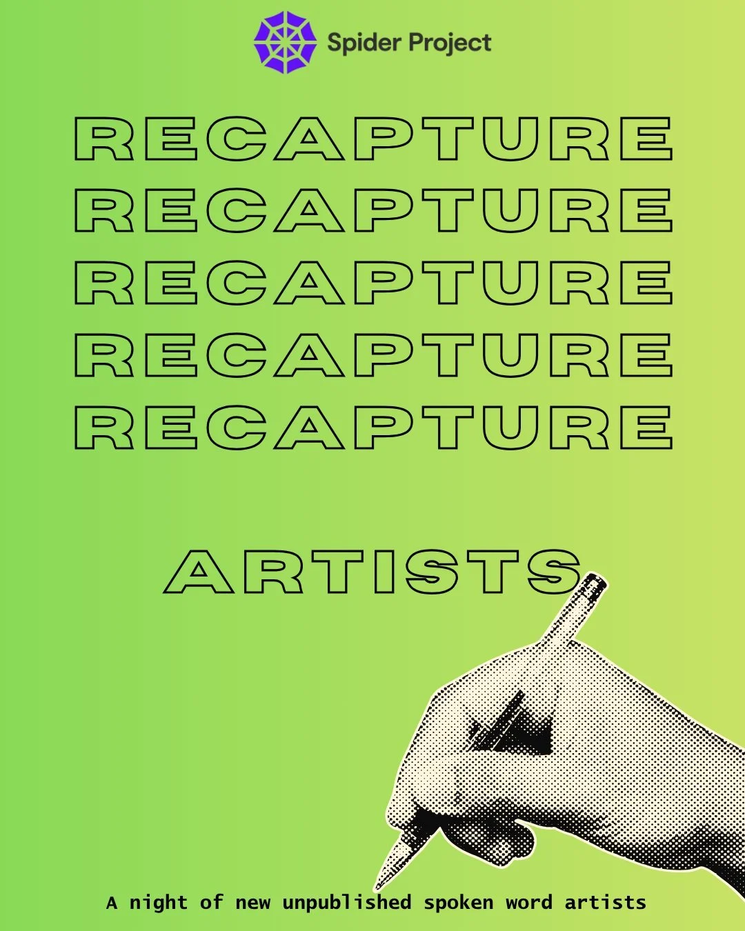 Meet your Recapture Artists 

"Recapture" is The Spider Project Scratch Night on Thursday 9th April, 4-6pm at Spider Project to showcase the talent of our members who have created these pieces of work during their recovery from substance mi