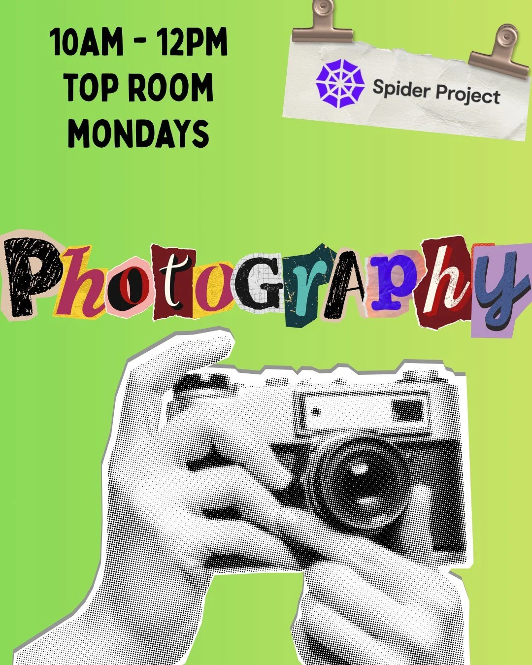 Photography at Spider Project 📸

Join us from 10am - 12pm on Mondays in the Top Room 📌

Want to take breathtaking photos? Fancy learning your way around a camera? Photography at Spider Project is perfect for you! 🕷

#spiderproject #wirral #uk #cre