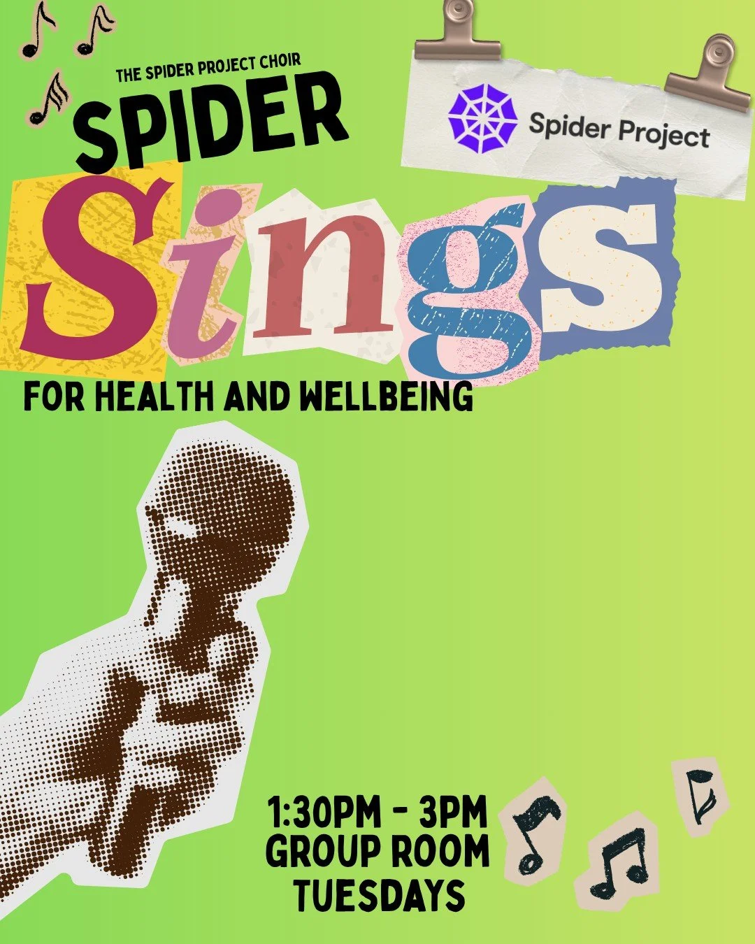 Spider Sings for Health and Wellbeing - The Spider Project Choir 🎶

Join us down at Spider every Tuesday from 1:30pm - 3pm in the group room for our Choir session

No singing experience required, come on down and sing with us!

#spiderproject #wirra