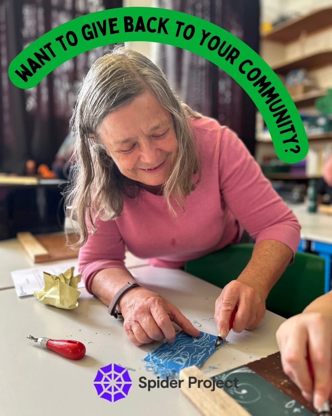 Want to give back to your community? Become a Volunteer with Spider Project today!

We have many volunteering opportunities, including our coffee bar, front of house and creative volunteers!

Pop in, give us a call or drop us an email to enquire abou