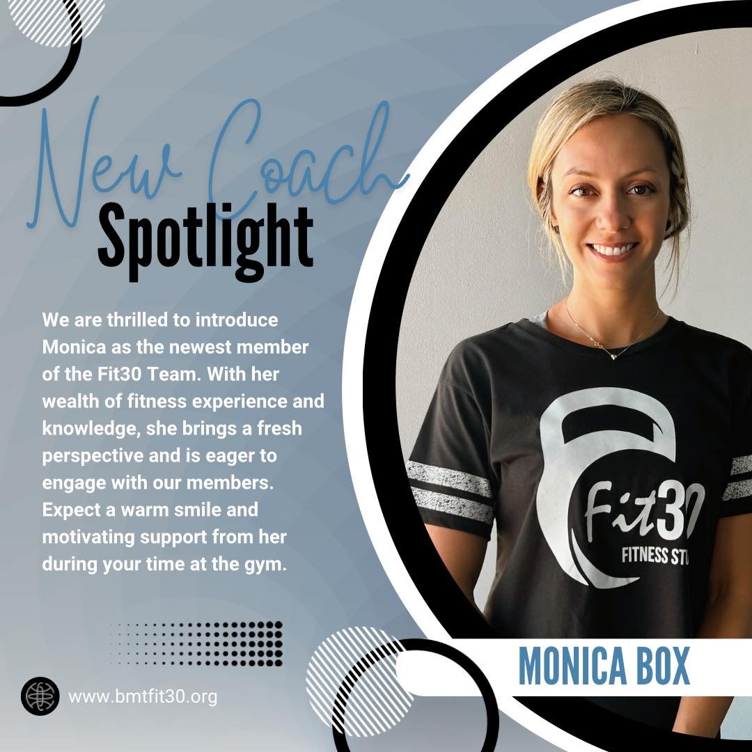 We are so excited to have Monica join our Fit30 Team!! You&rsquo;ll be able to find her coaching the mid morning and evening classes! Find her on the schedule and come meet our new coach! 

Message from Coach Monica:
&ldquo;My love for fitness starte