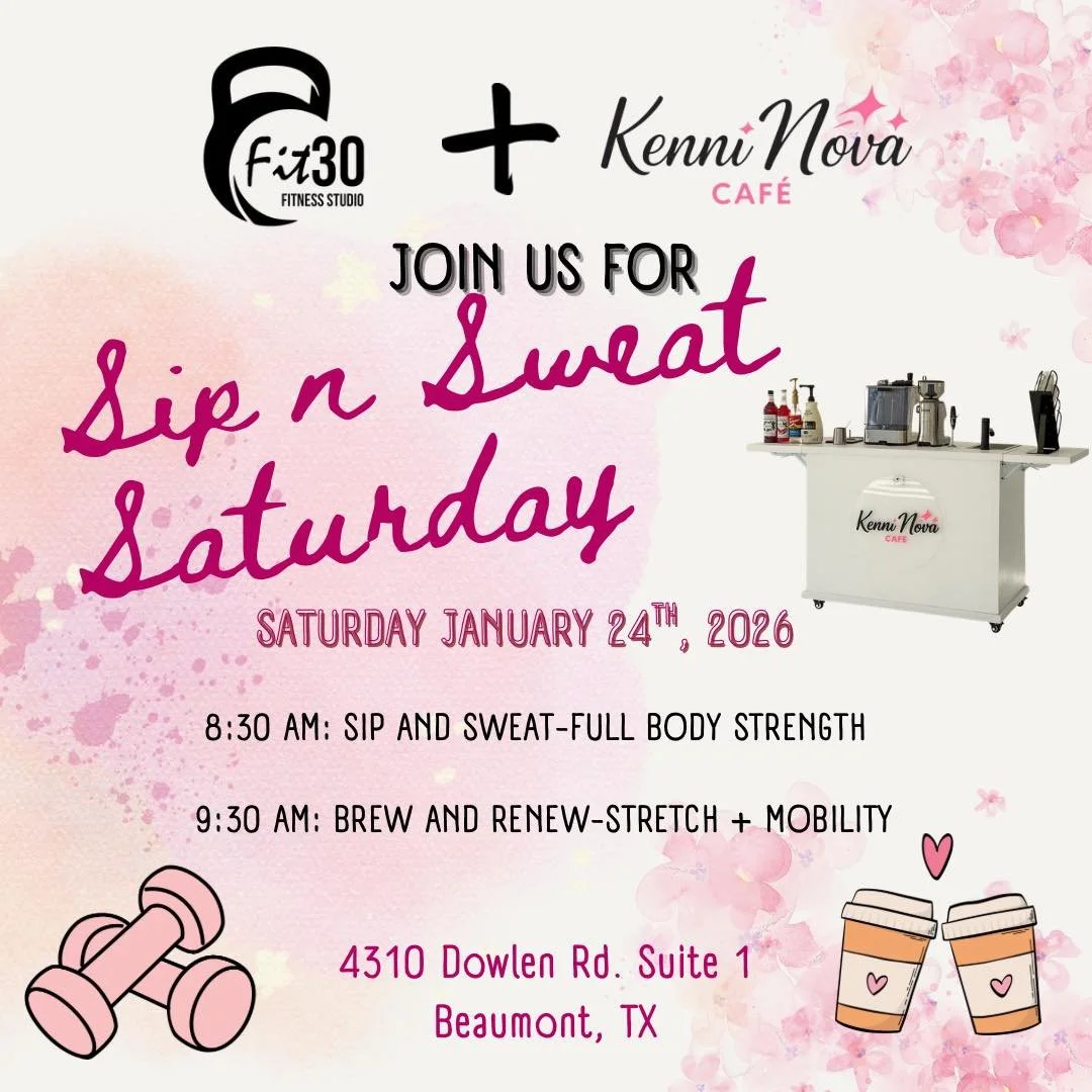 Tomorrow morning is Sip &amp; Sweat Saturday and we&rsquo;re READY. ☕💪

Kenni Nova Cafe will be set up by 7:45 AM &mdash; so yes&hellip; you can absolutely swing by just for coffee, say hi, and check out the studio vibes.

Then we sweat:
	&bull;	Sip