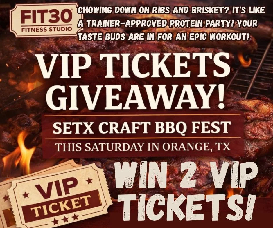 🎟️🎟️ VIP GIVEAWAY TIME!
General admission to the SETX Craft BBQ Festival is FREE&hellip; but we&rsquo;ve got 2 VIP upgraded experience tickets to give away. 😌🔥

Because our trainers keep saying &ldquo;get your protein in&rdquo;&hellip;
and this i