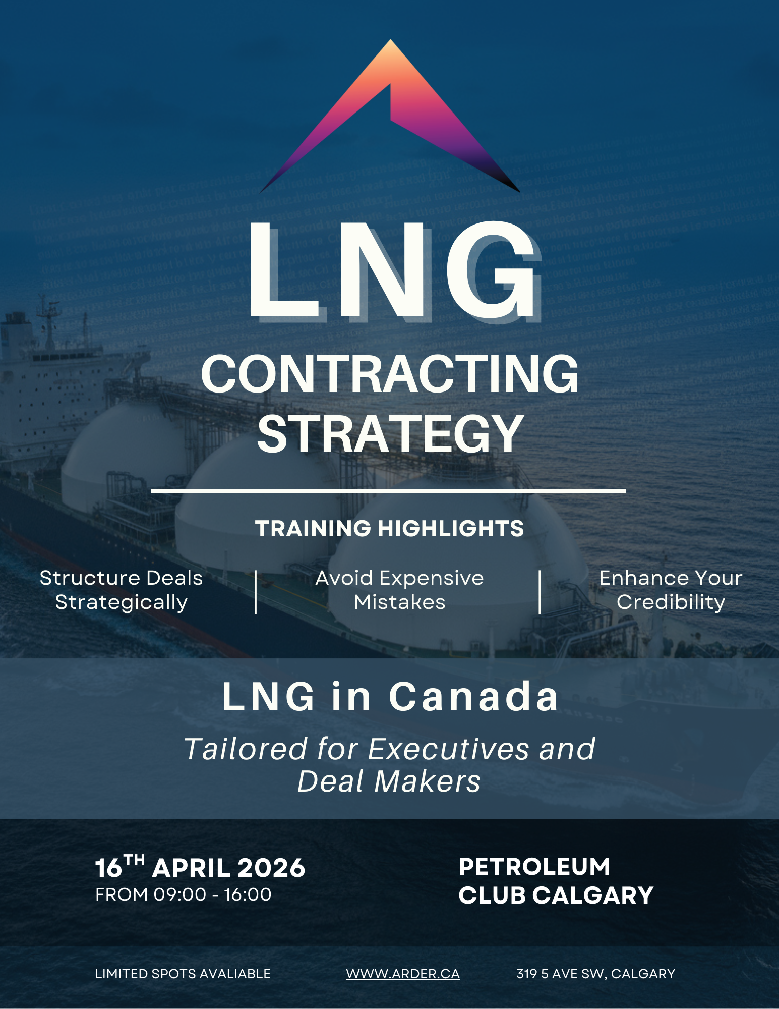 Arder Energy LNG Contracting Strategy training flyer