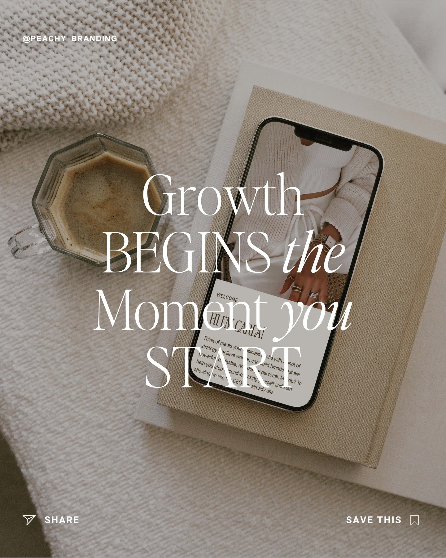 You don&rsquo;t need the perfect timing, the perfect brand, or the perfect budget to start your online presence. 🌸

The truth? Growth begins the moment you decide to begin. ✨

That&rsquo;s why I create Peachy Branding templates &mdash; so coaches, V