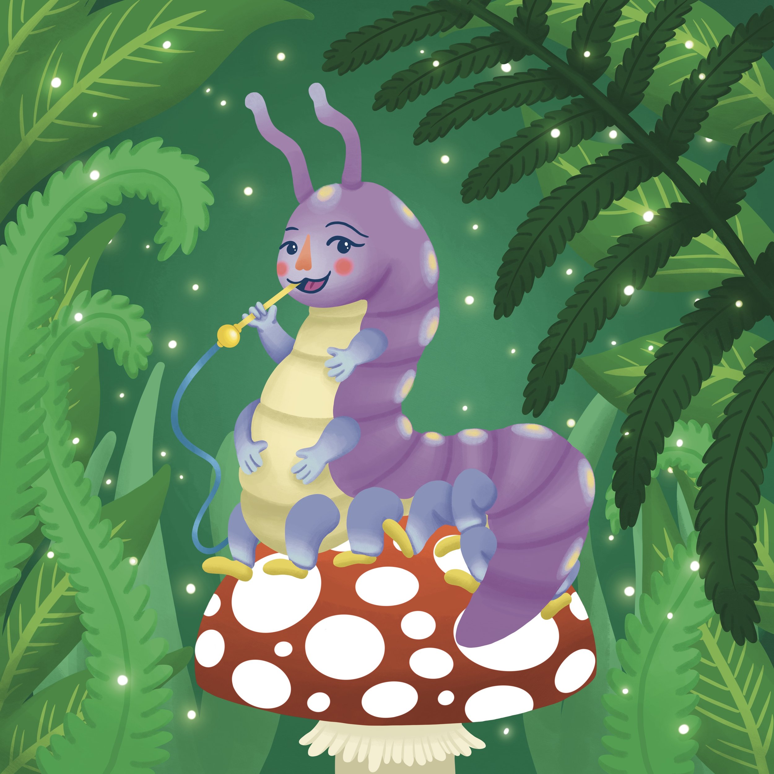 'The Caterpillar' artwork for Tea Party game (Pier Pressure Escape Rooms 2023)