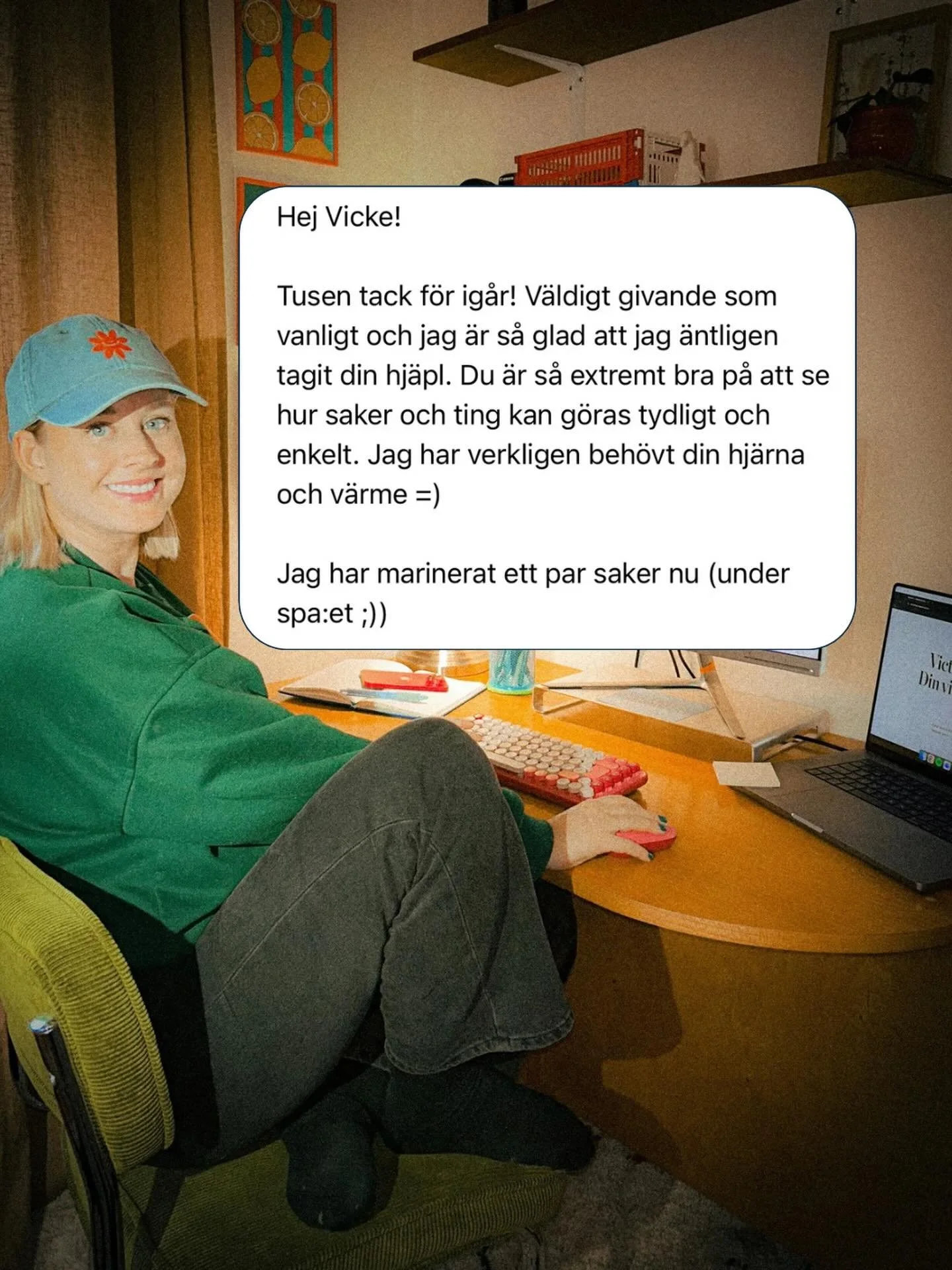 Avslutade f&ouml;rra veckan med ett g&ouml;ttigt bollningssnack med en kund som jag gjort en refresh till. 

Nu &auml;r det dags att ta det refreshade uttrycket och kommunikationen vidare till hennes medlemskap - s&aring; hela fl&ouml;det h&auml;nger