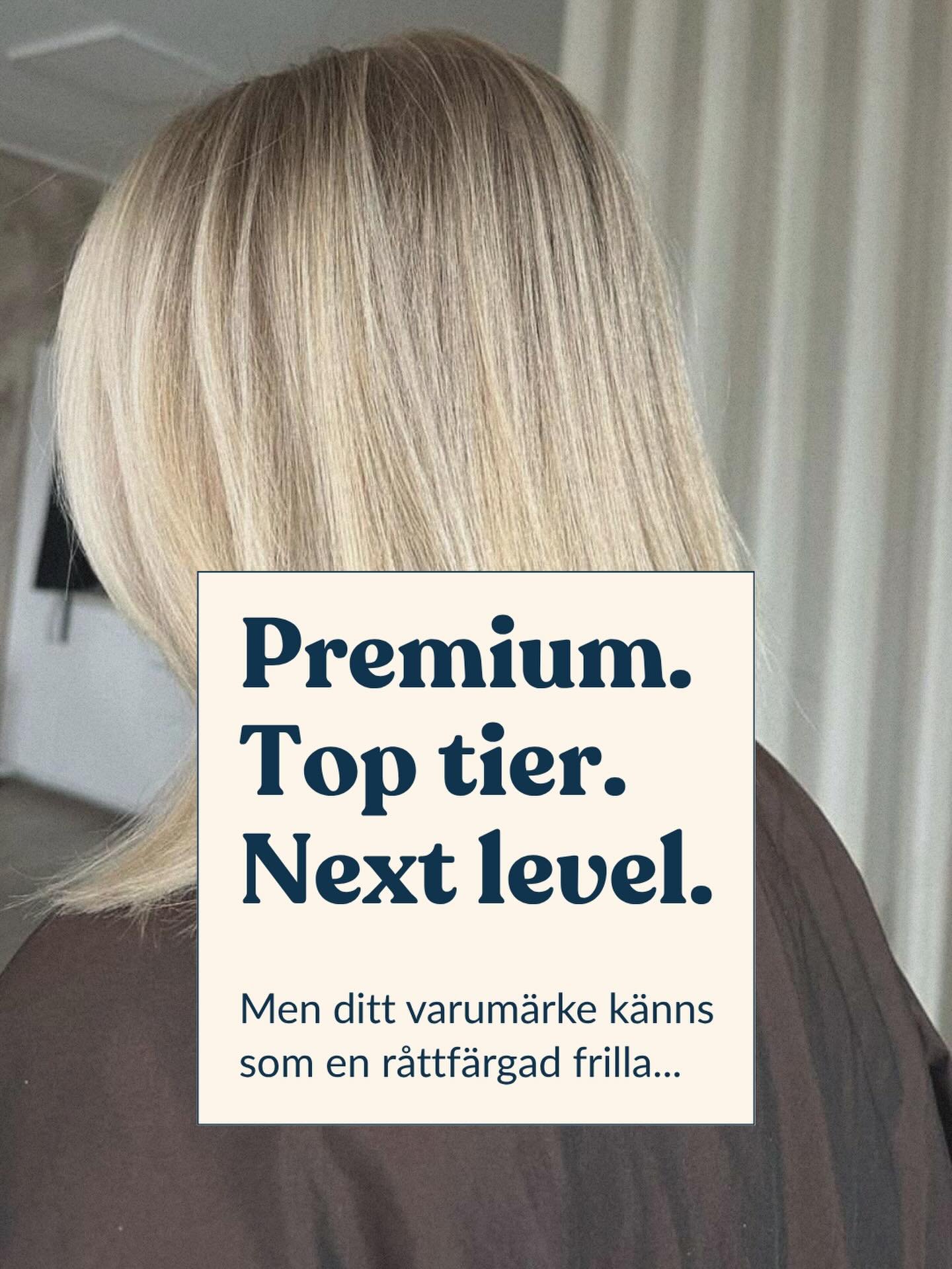 Ganska nyligen fick jag r&aring;det av en coach som sa att det &auml;r sjukt viktigt att jag verkligen trycker p&aring; det h&auml;r med &rdquo;premium niv&aring;&rdquo;. Det signalerar kvalitet och andas n&aring;got st&ouml;rre. 

Rycktes med och b&