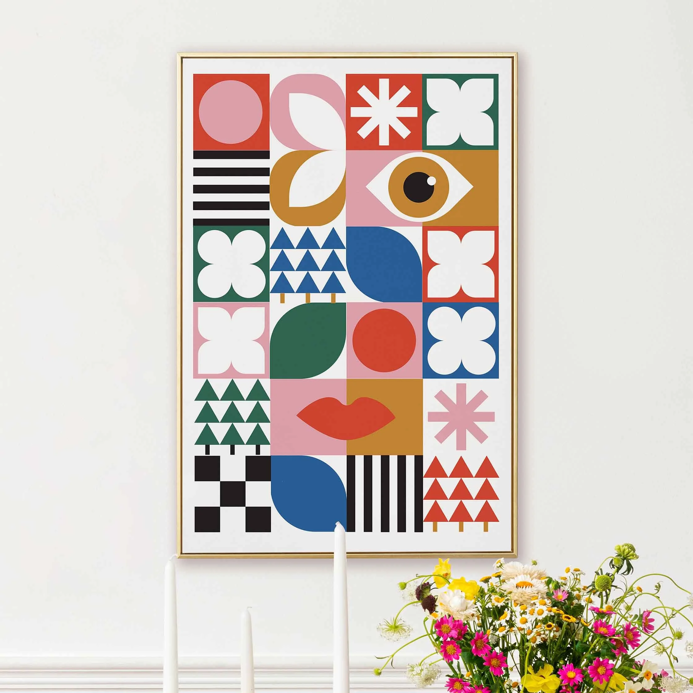 Colorful abstract art print.