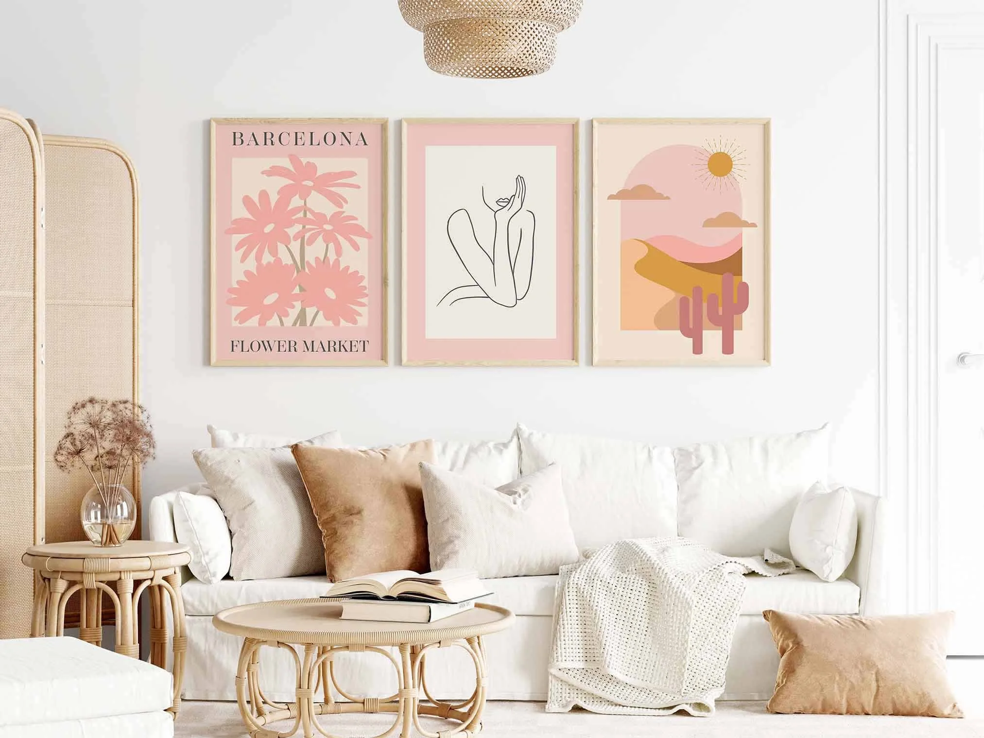 A set of 3 prins in shades of pink.