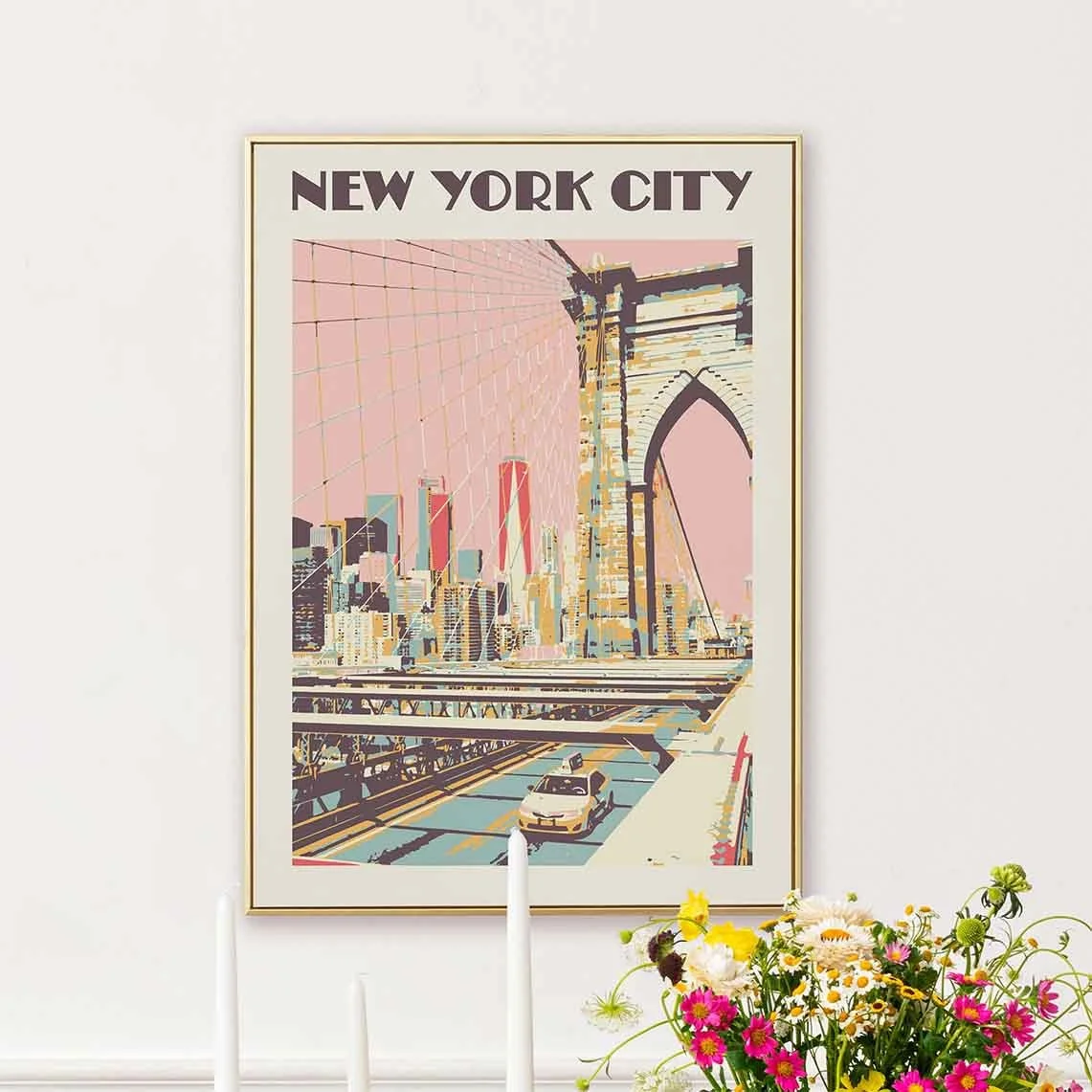 New York City Poster | Brooklyn Bridge Print