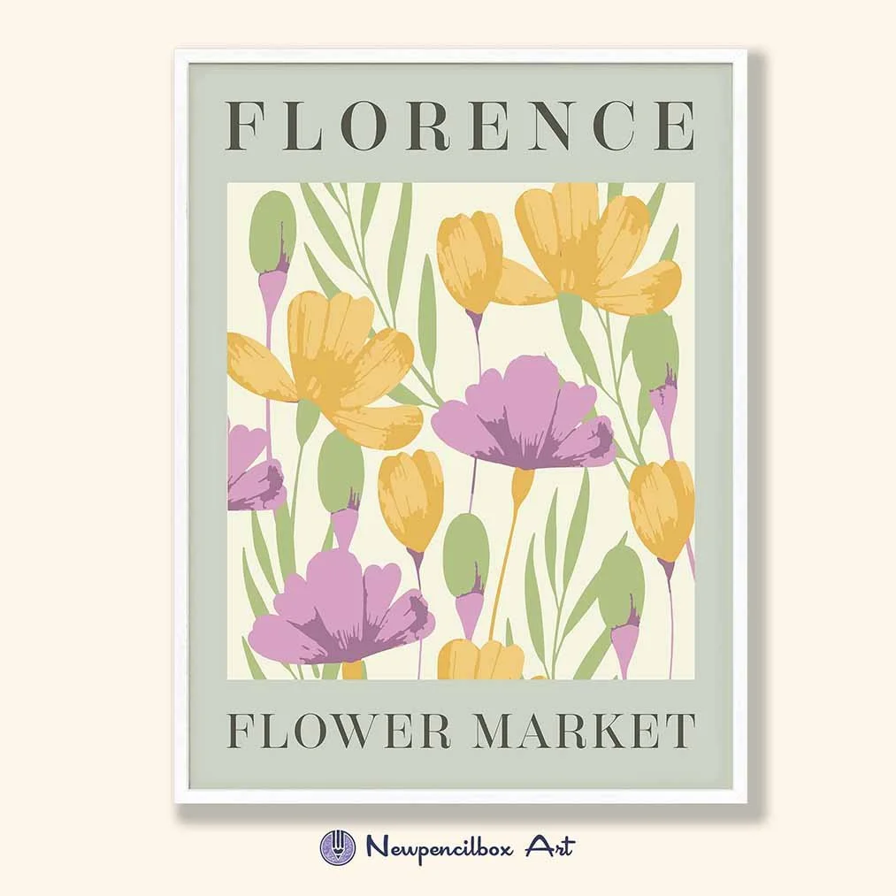 A Florence flower market print.