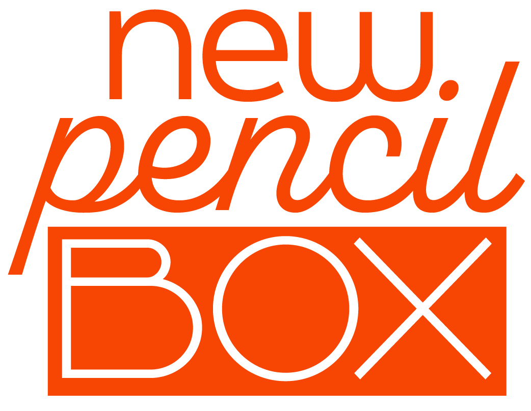 Text graphic with the words "new, pencil, BOX" in red, with "BOX" inside a rectangle.