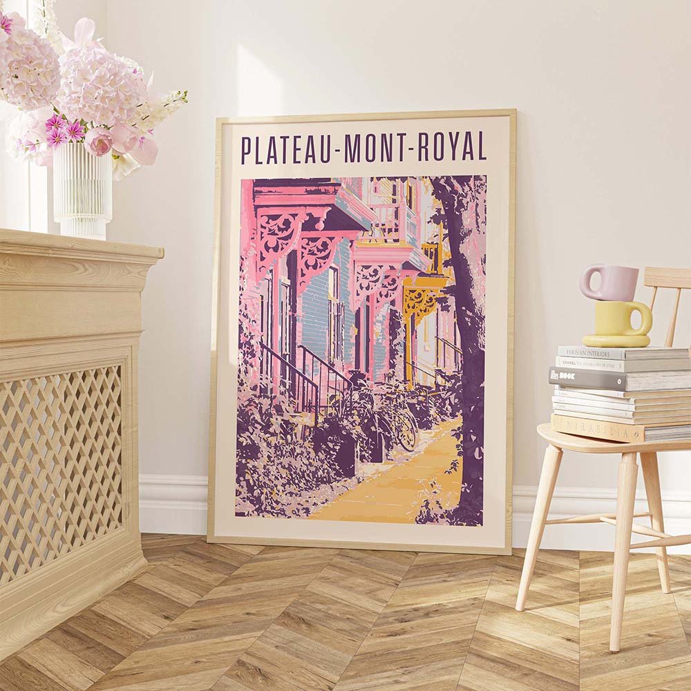 Pink Montreal Art Print |Plateau-Mont-Royal Poster