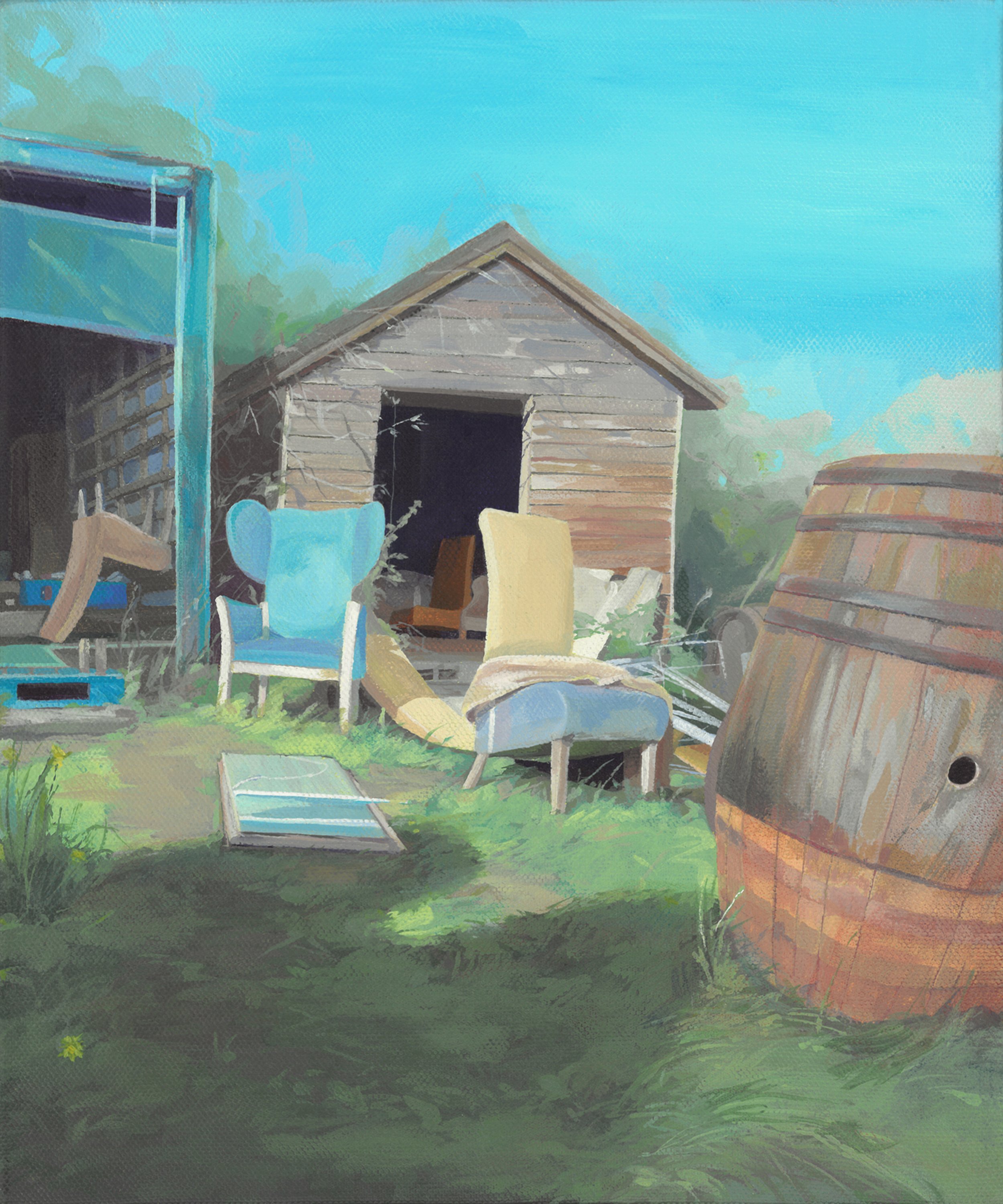 Sam Burns' Yard - Acrylic