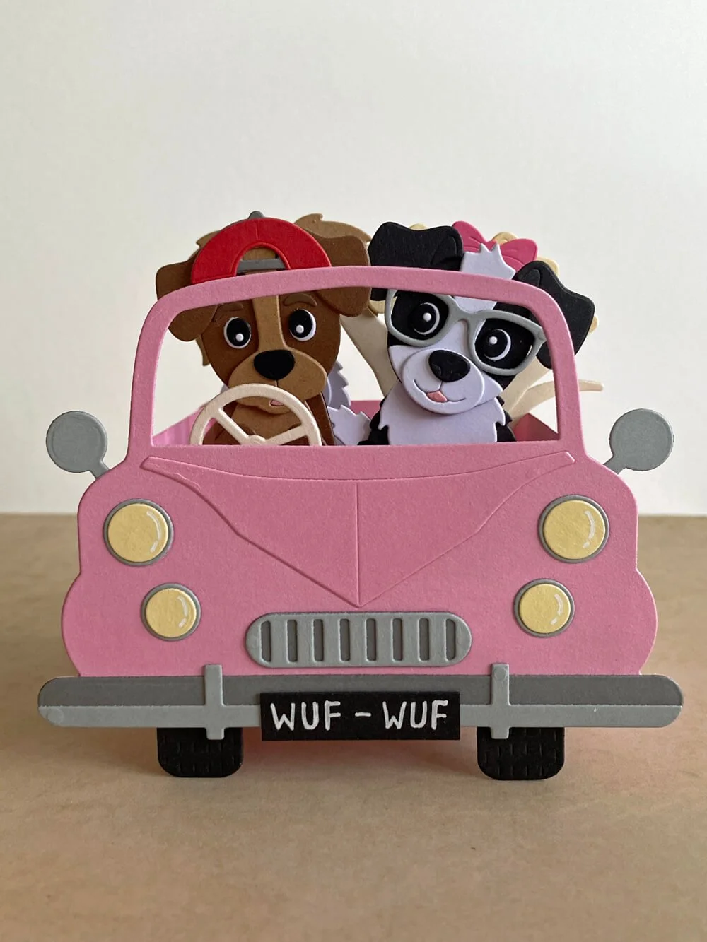Car-shaped 3D Pop-up Cards with the Dog Days Collection!