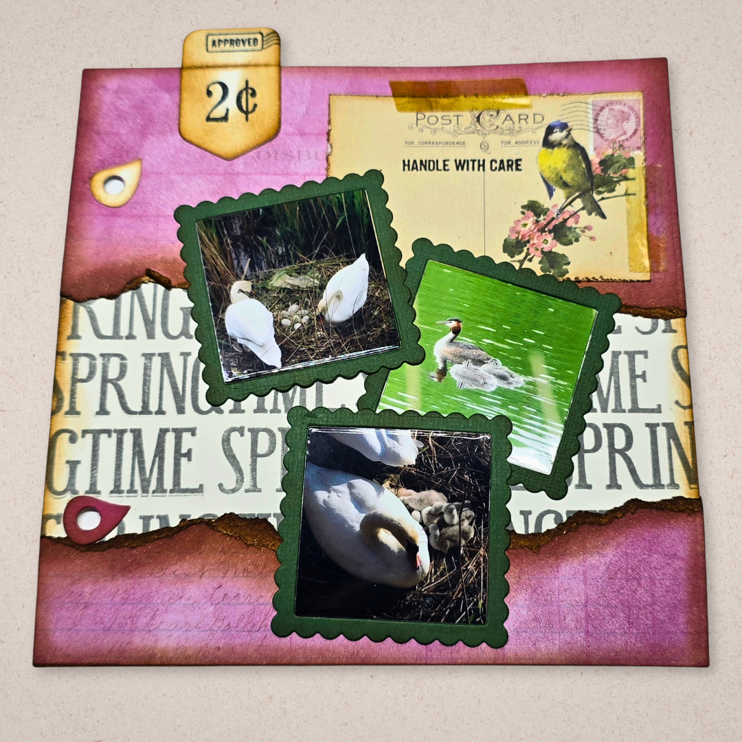 Easy Square Binder Page for Spring Memory Keeping
