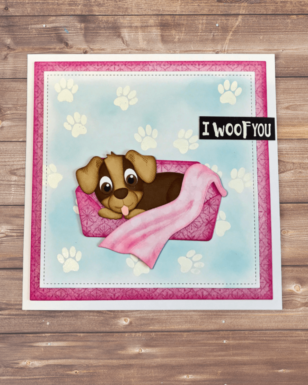 Quick and Easy Puppy Card with an Inked Background