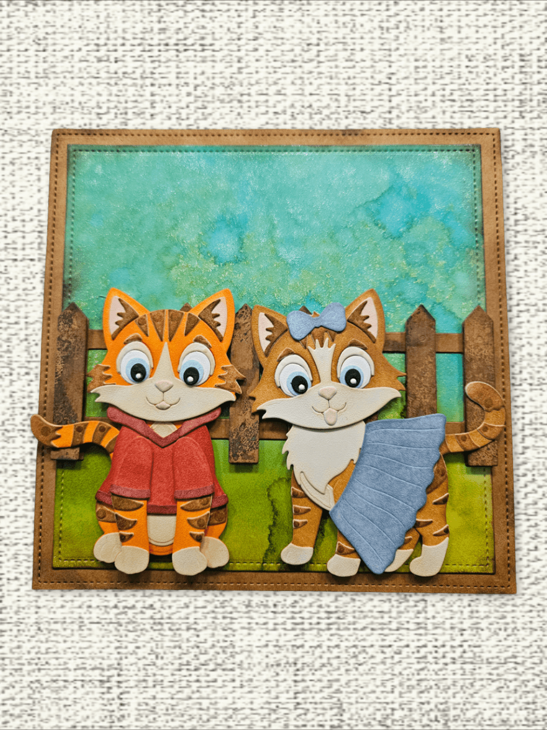 How to Build a Whimsical Cat Scene Card with Spray Inks &amp; Die Cuts