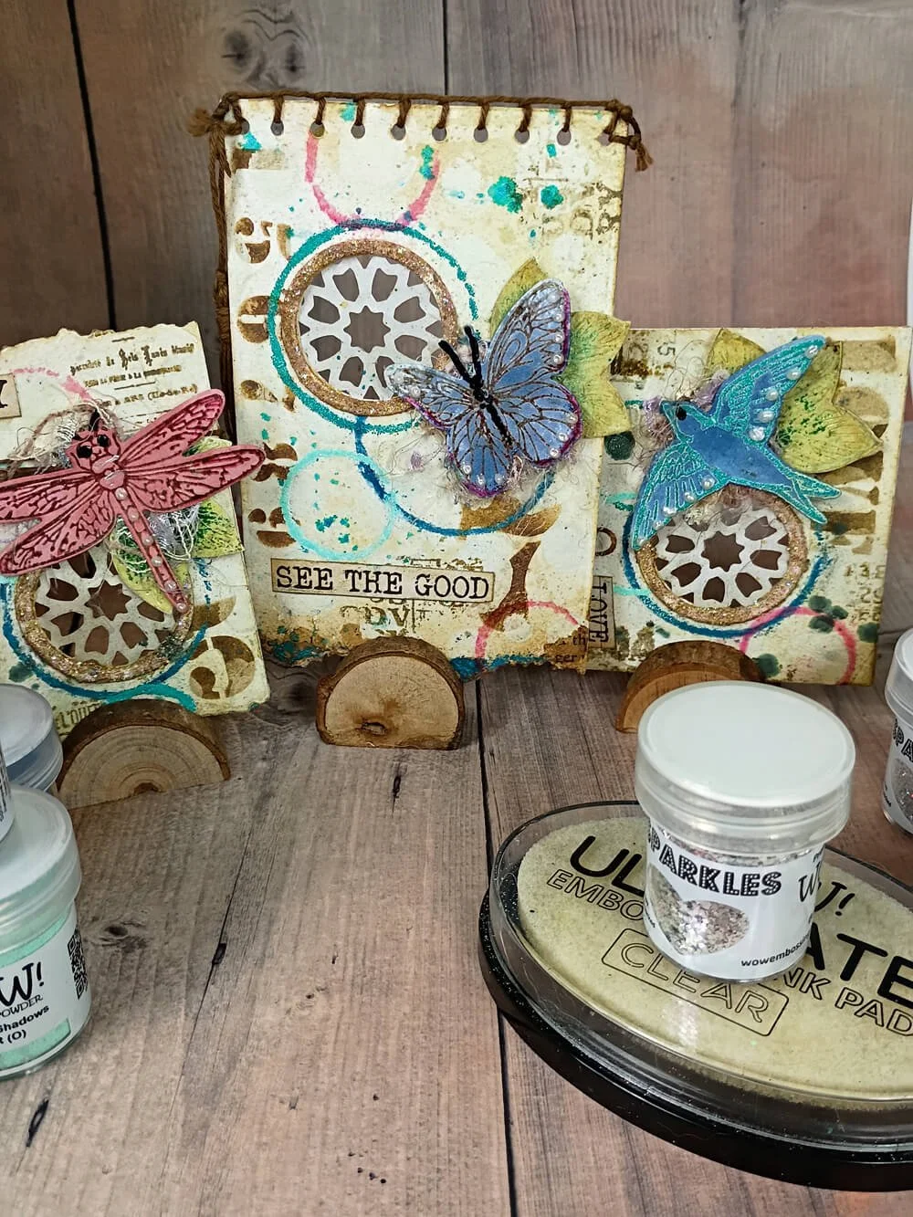Easy Grungy Embossed Journaling Cards