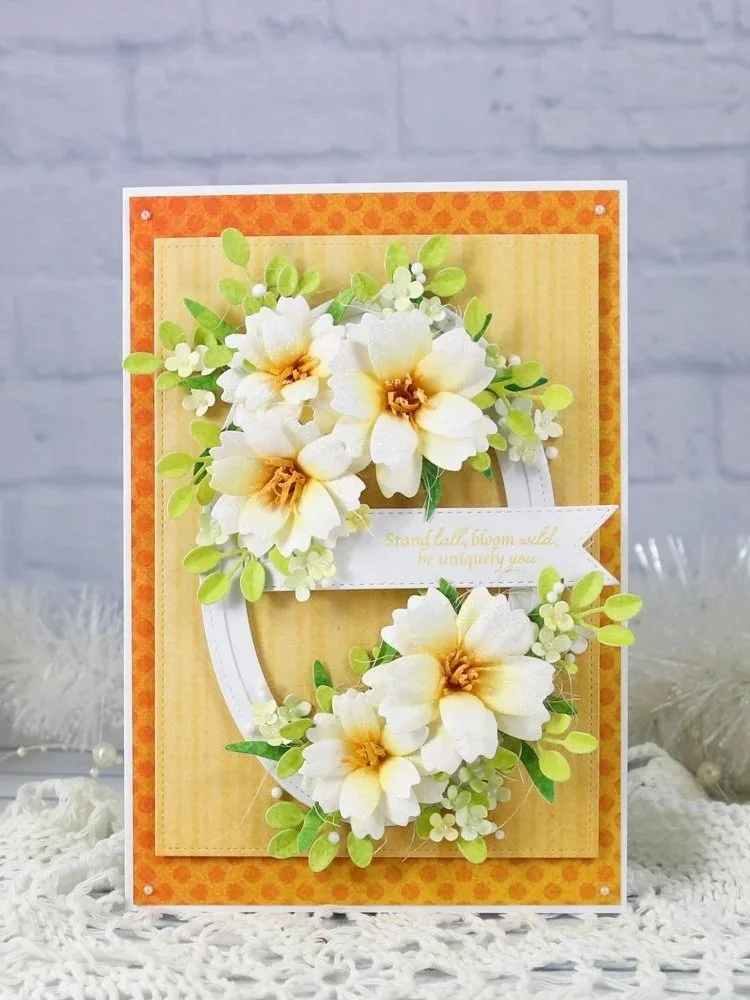 Simple &amp; Elegant Floral Frame Card with Blackfoot Daisies 