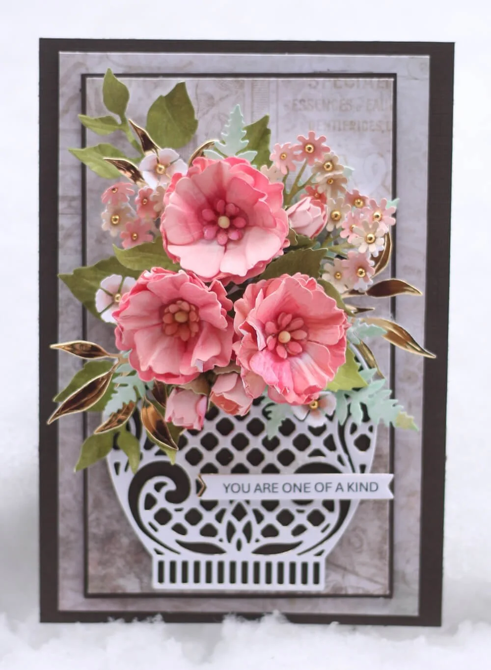 How to Make a Floral Vase Card with  Stunning 3D Florals