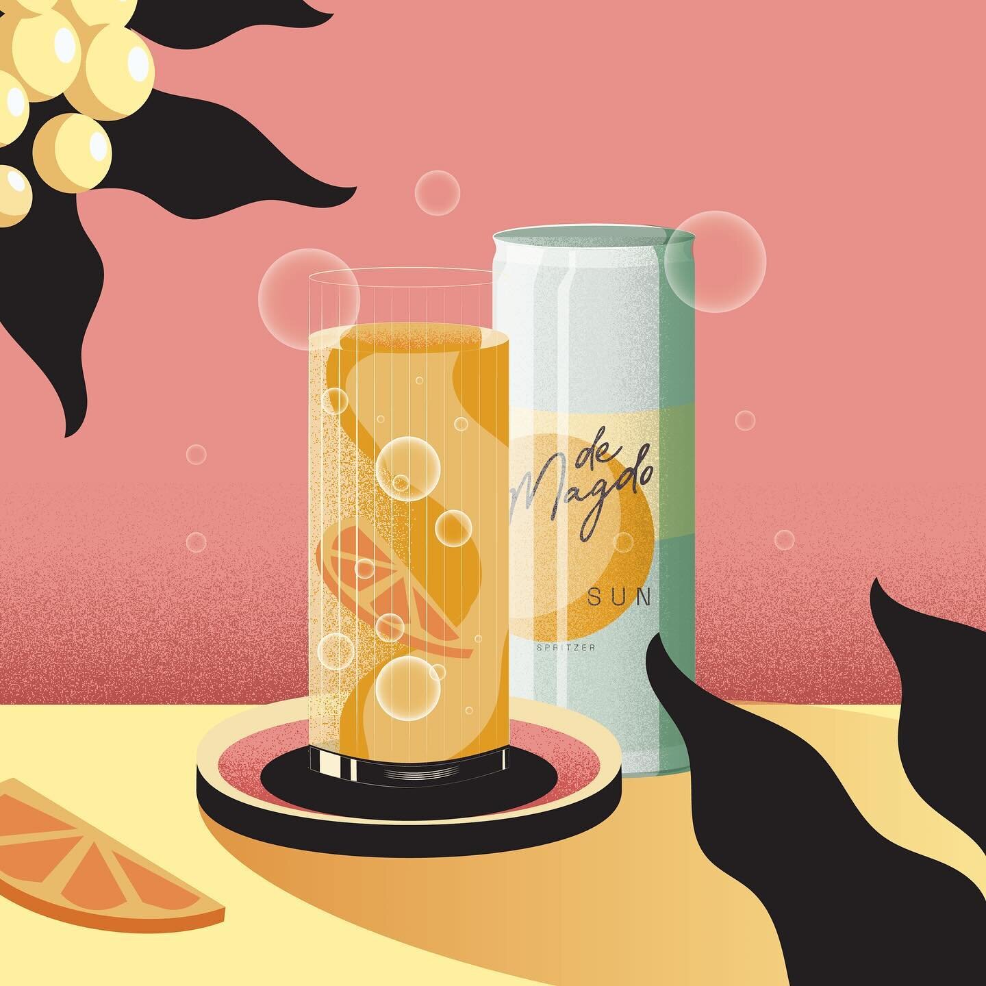 Fun work with vibrant vector illustrations that capture the essence of @demagdo.spritzers with a playful and cool twist. These illustrations bring the refreshing drink to life, featuring a delightful blend of colors and a lighthearted style.😁 #illus