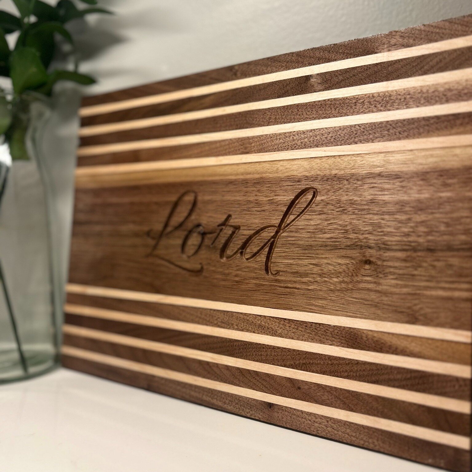 The possibilities with these cutting and serving boards designs are endless! One of the many we've wrapped up lately.. These make great gifts and are perfect for the newlyweds!