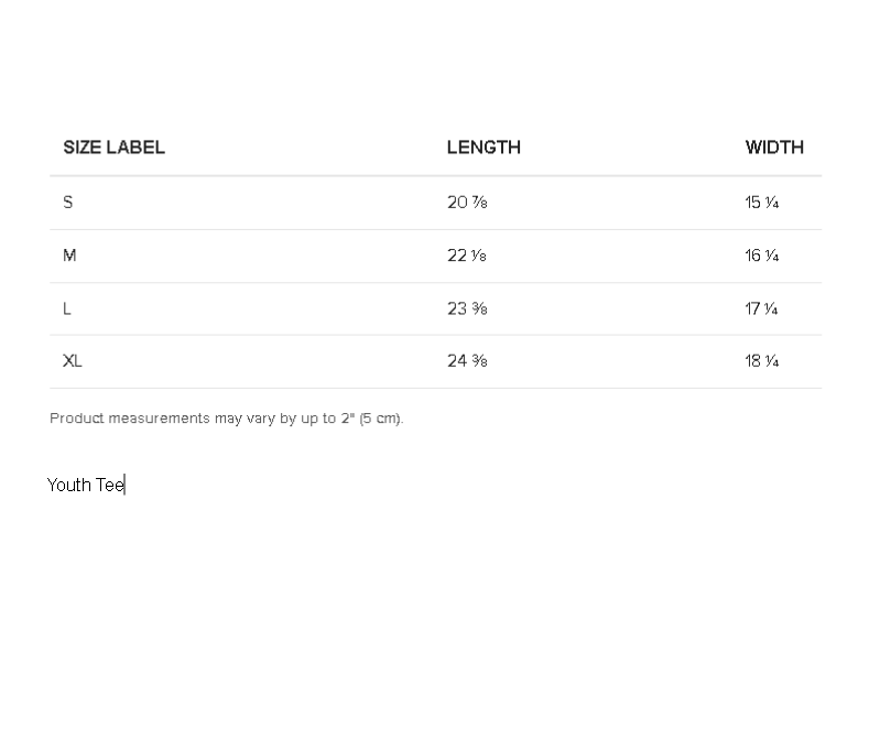 bella youth staple tee measurements.PNG