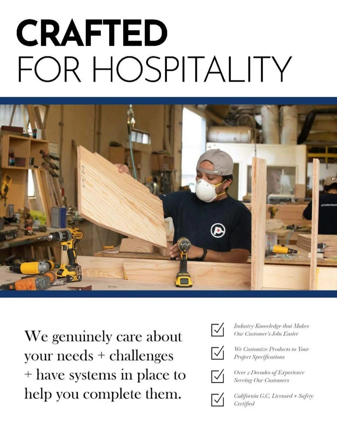 Built with purpose, precision, and hospitality in mind. From the shop floor to final install, every piece is crafted to support the spaces guests experience every day. Proud to create custom millwork solutions that bring design visions to life.
.
.
.