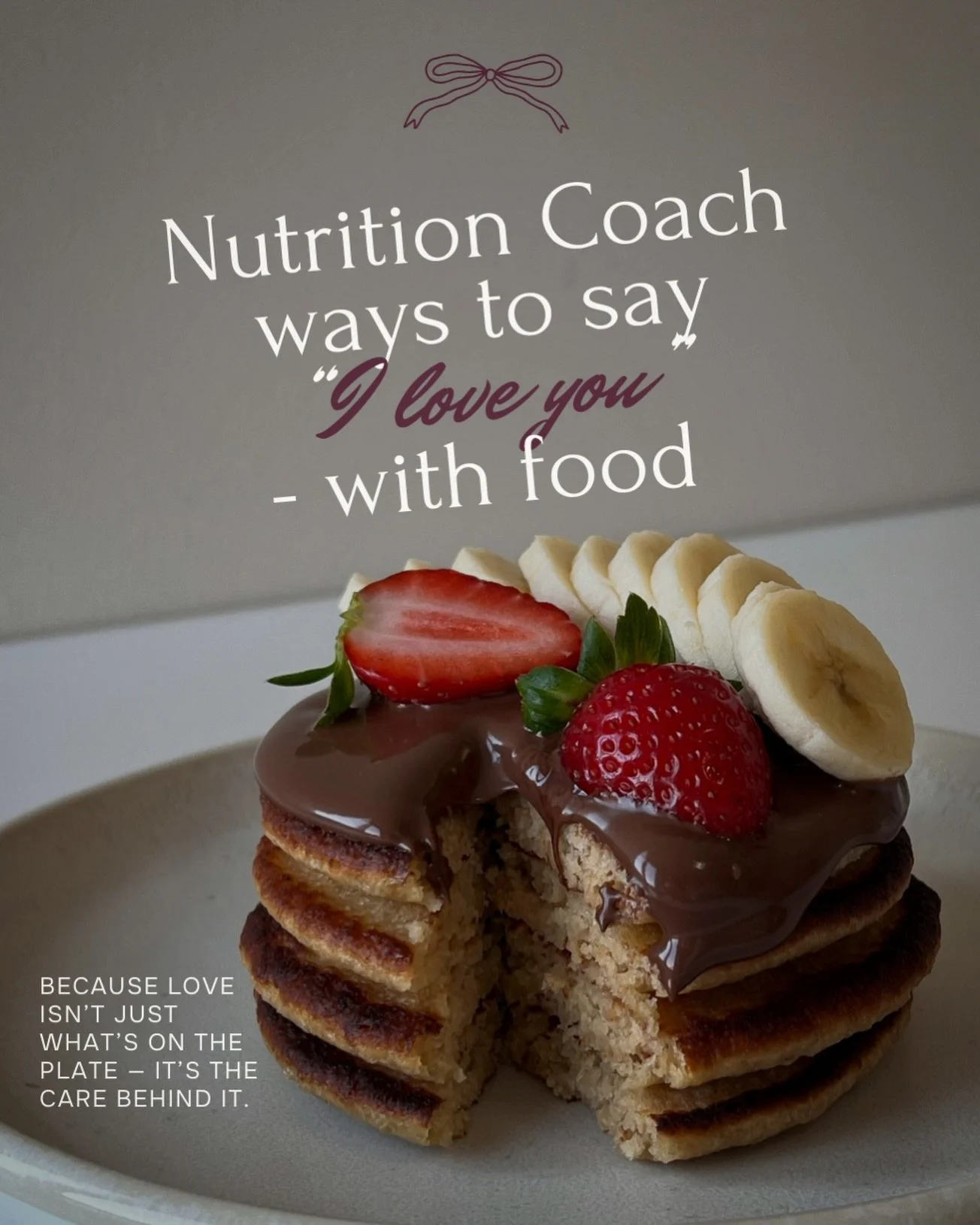 🍽️ nutrition coach ways to say &ldquo;I love you&rdquo; with food 💕 because love isn&rsquo;t just what&rsquo;s on the plate - it&rsquo;s the care behind it 🫶

🥗 I care about your health
&bull; &ldquo;meal-prepped this so future-you doesn&rsquo;t 