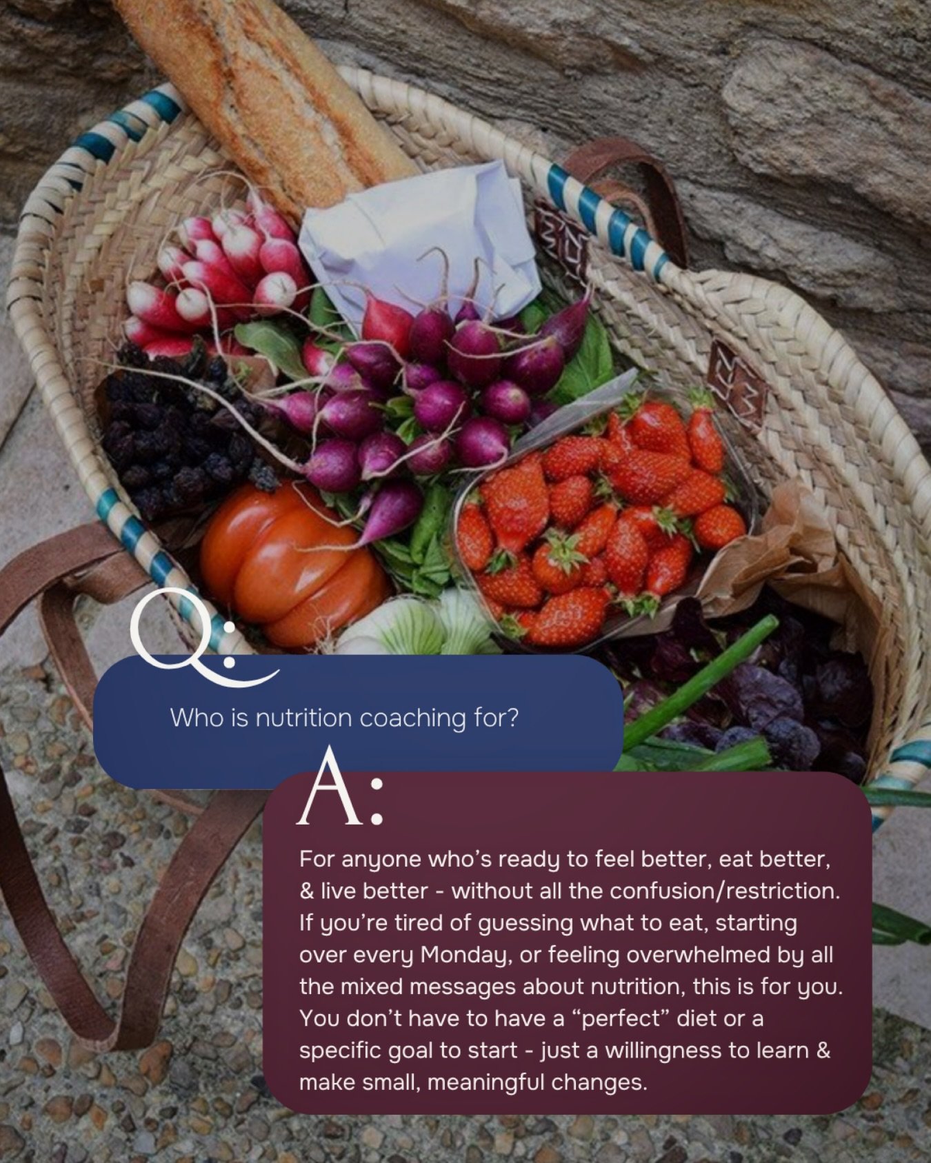 ❔FAQ: who is nutrition coaching for?

👩🏻&zwj;💻 A: for anyone who&rsquo;s ready to feel better, eat better, &amp; live better - without all the confusion/restriction.

if you&rsquo;re tired of guessing what to eat, starting over every Monday, or fe