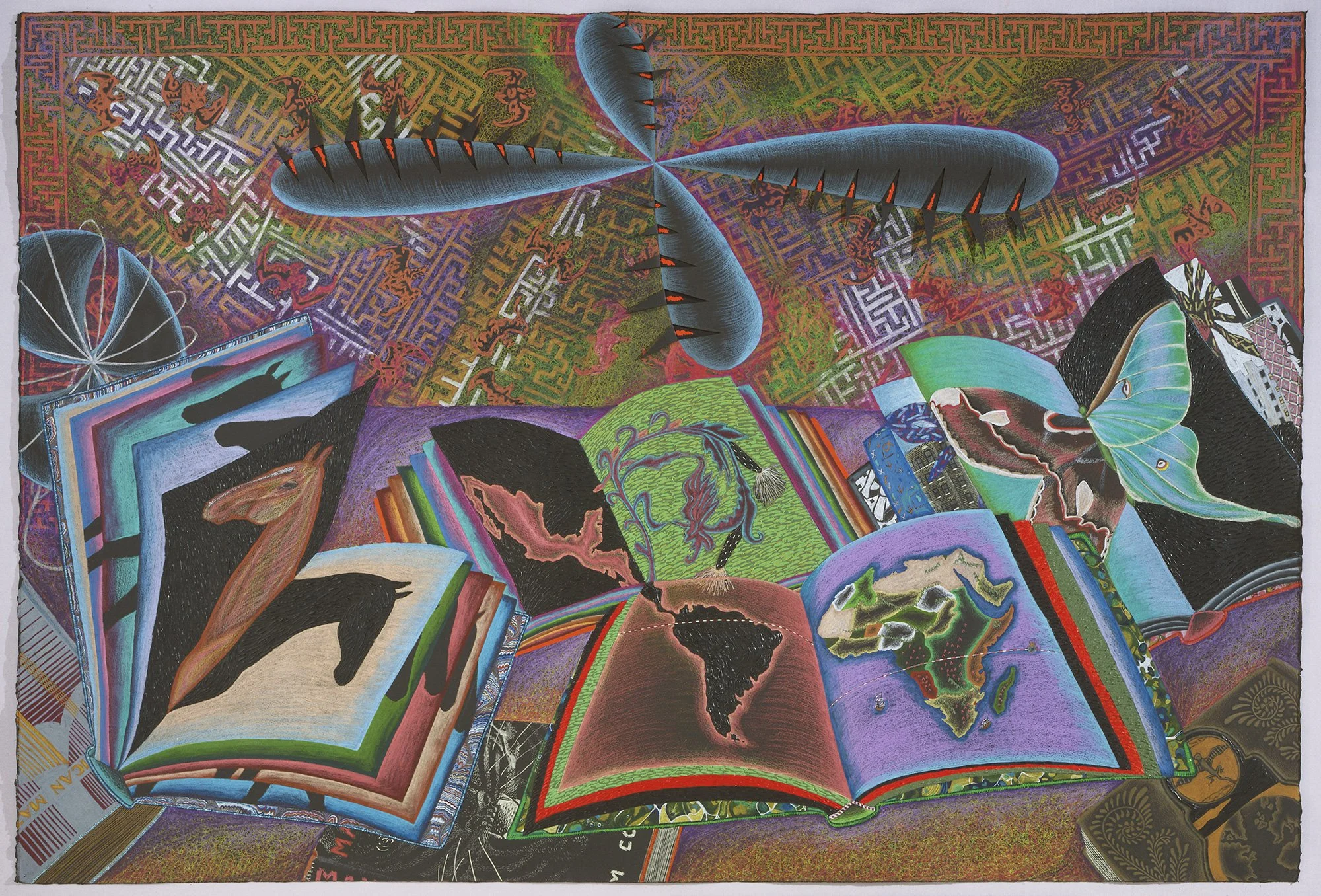  Books and Fans 1980&nbsp;&nbsp;&nbsp;&nbsp; 30 x 44.5" 
