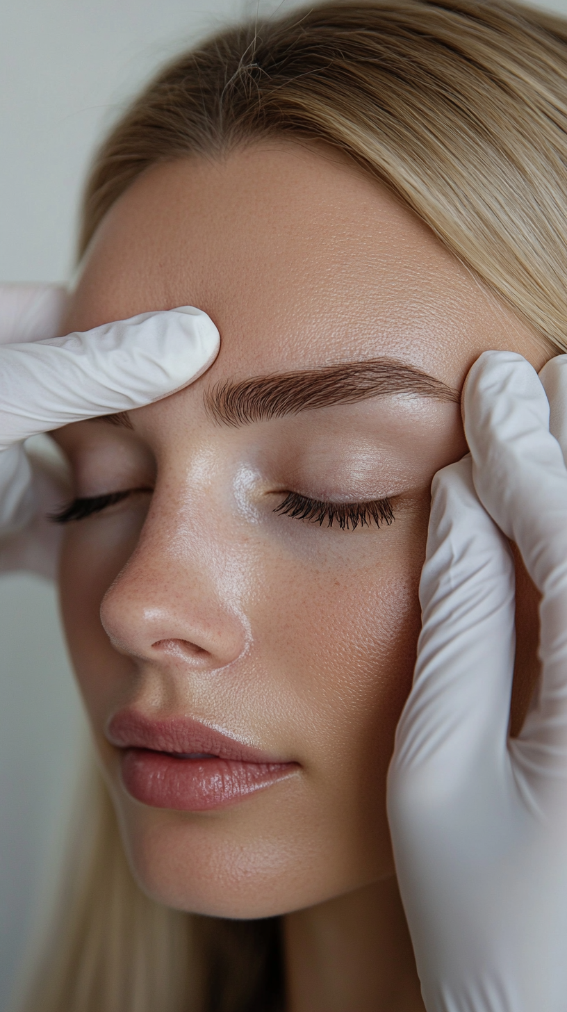 Woman with smooth, refreshed skin after wrinkle-relaxing treatment
