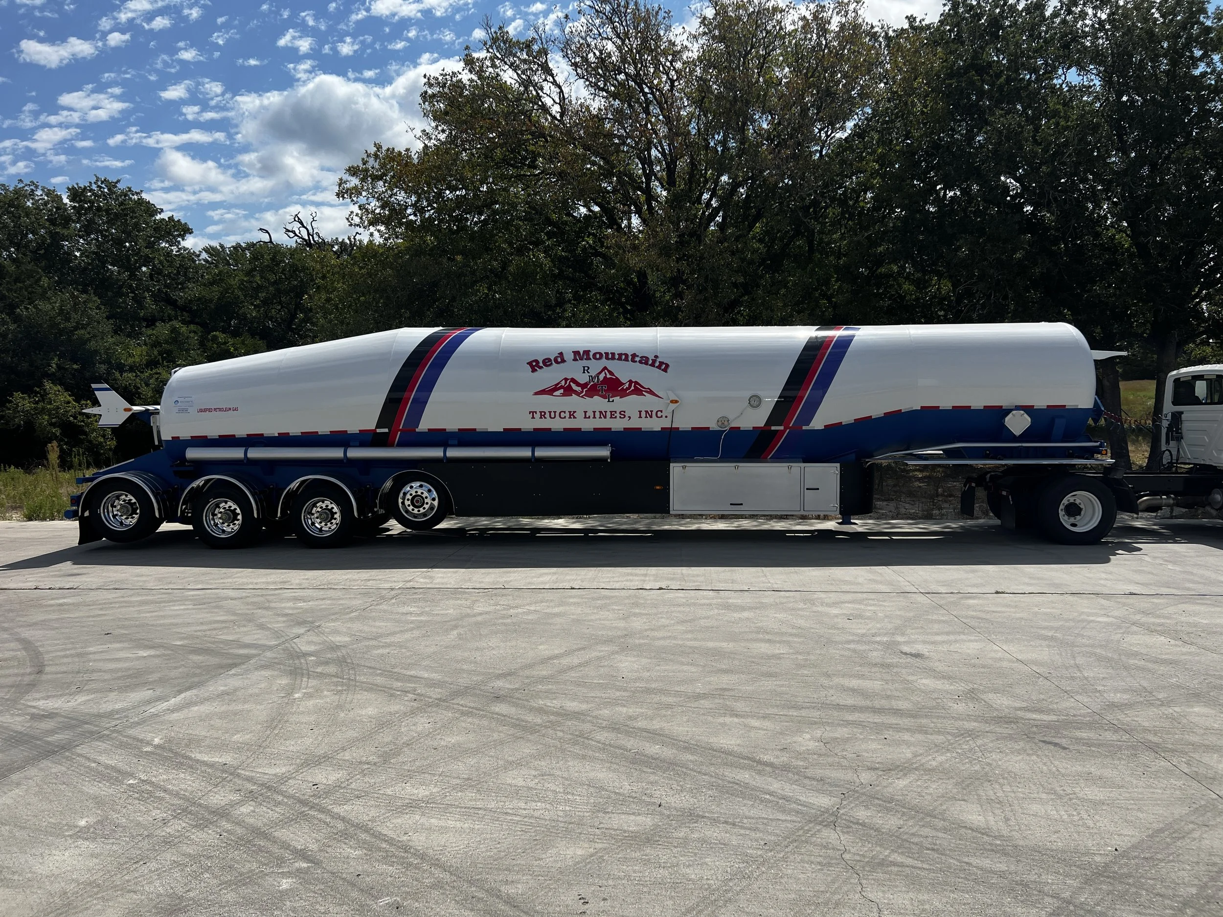 Large tanker trailer truck with