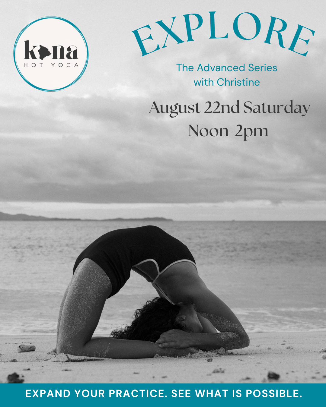 Yoga posture advanced class beach