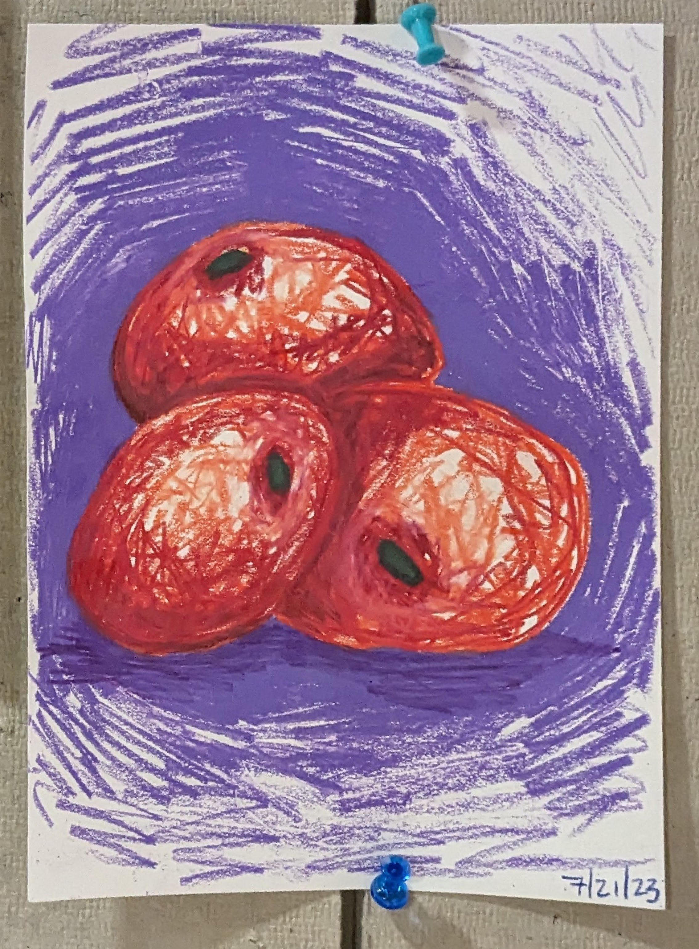 "Fruits 4 (Tomatoes)", Colored pencil, 2023