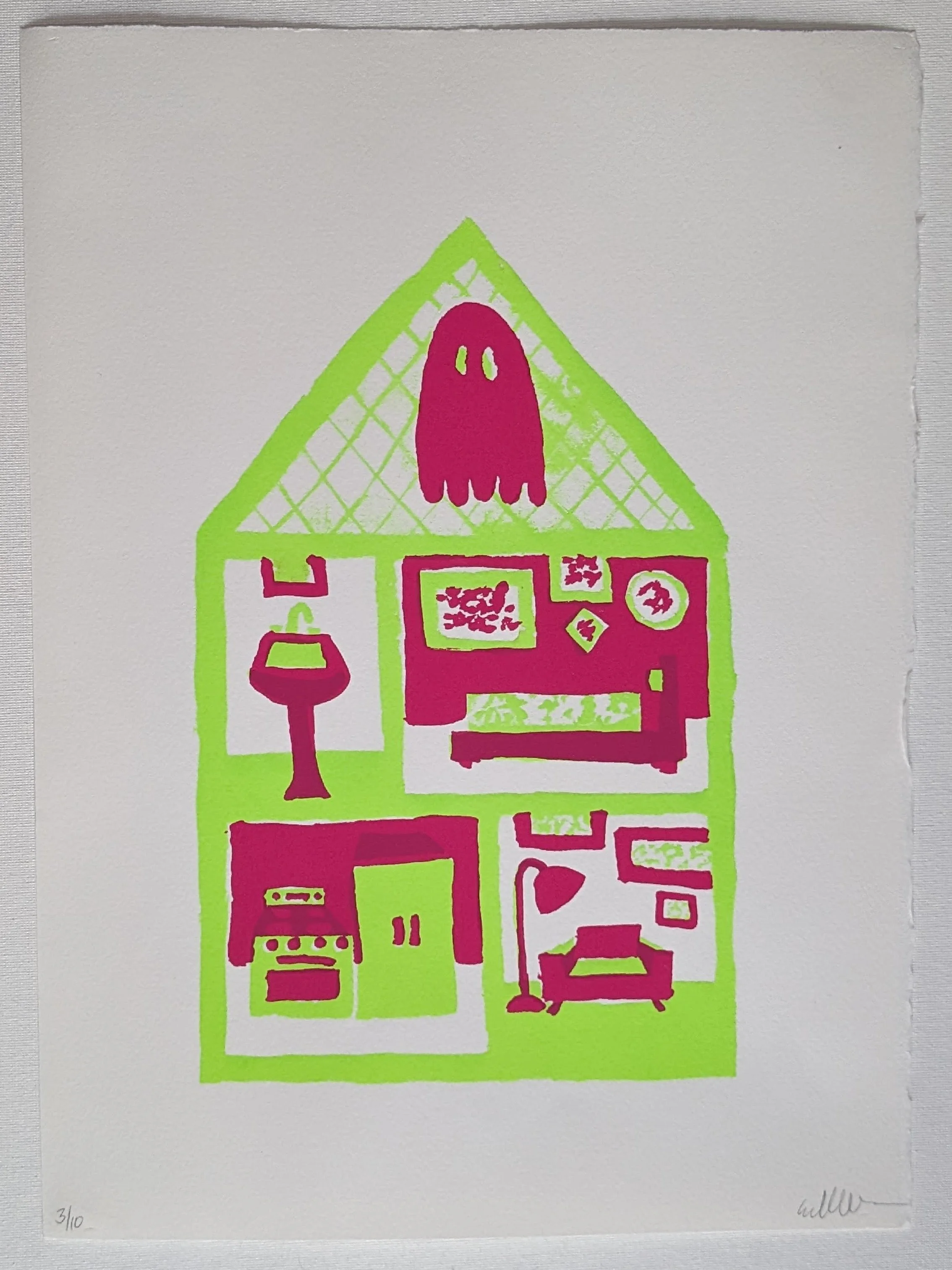 "Haunted House", Screenprinting, 2023