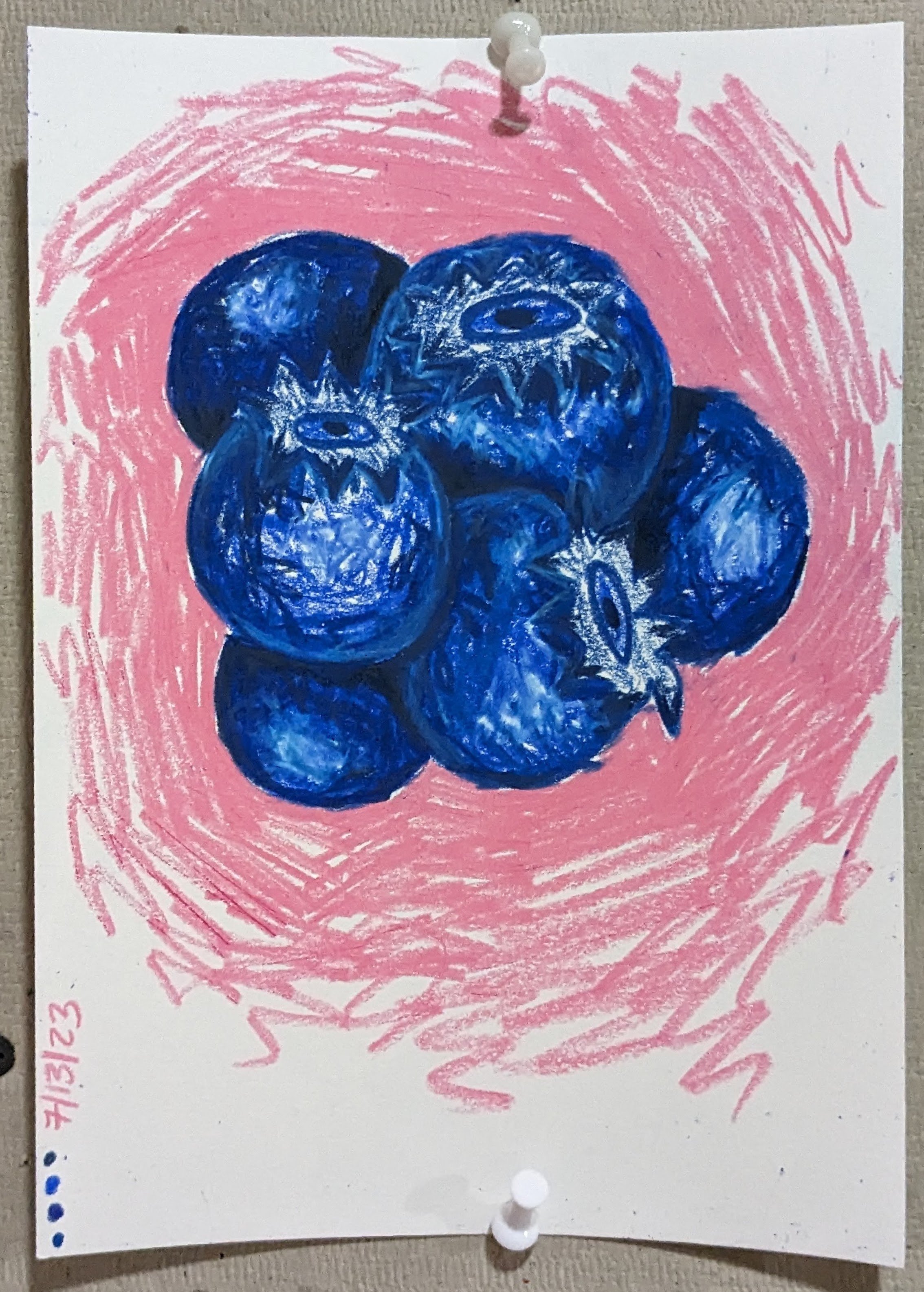 "Fruits 3 (Blueberries)", Colored pencil, 2023