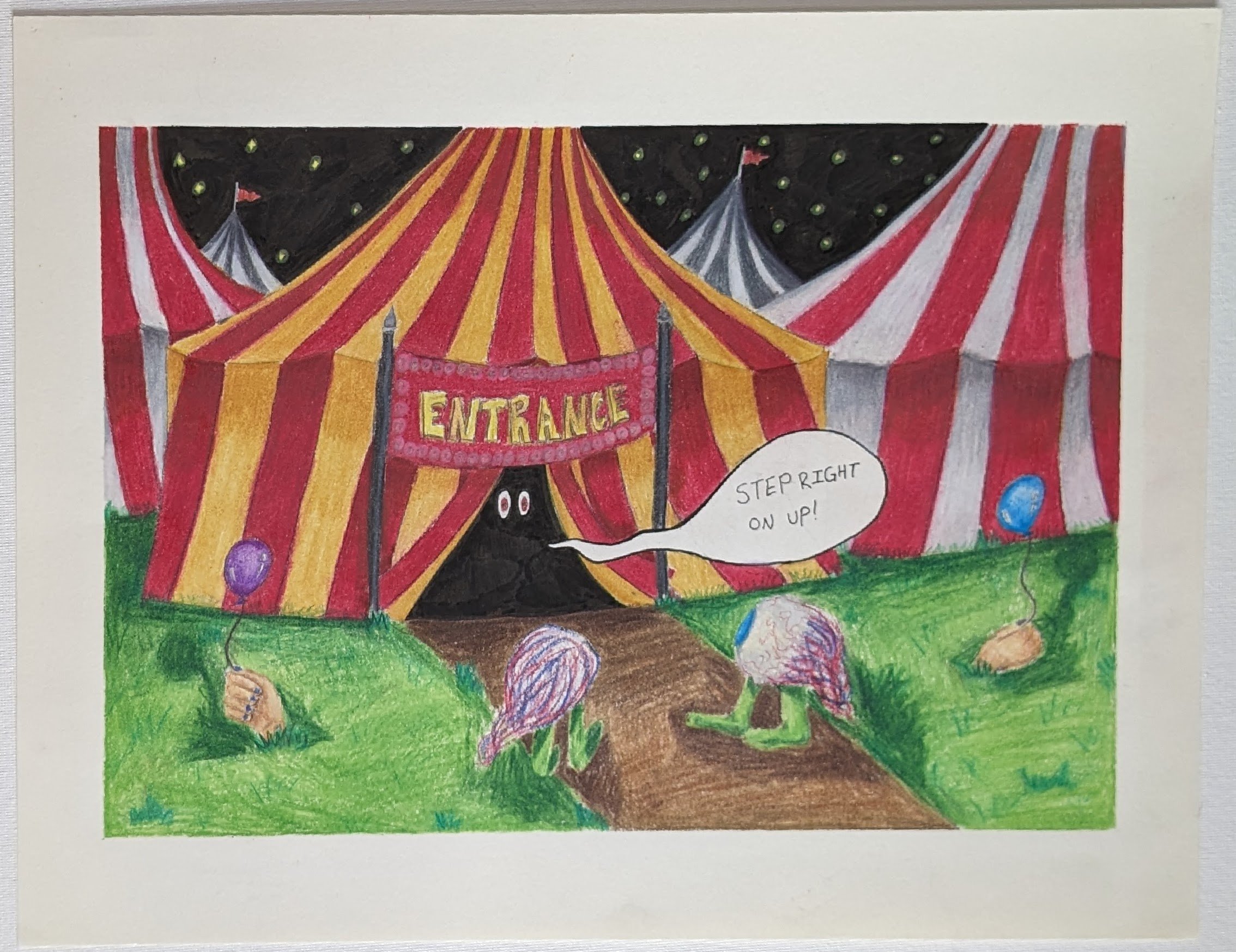 "The Circus", Colored pencil, 2022