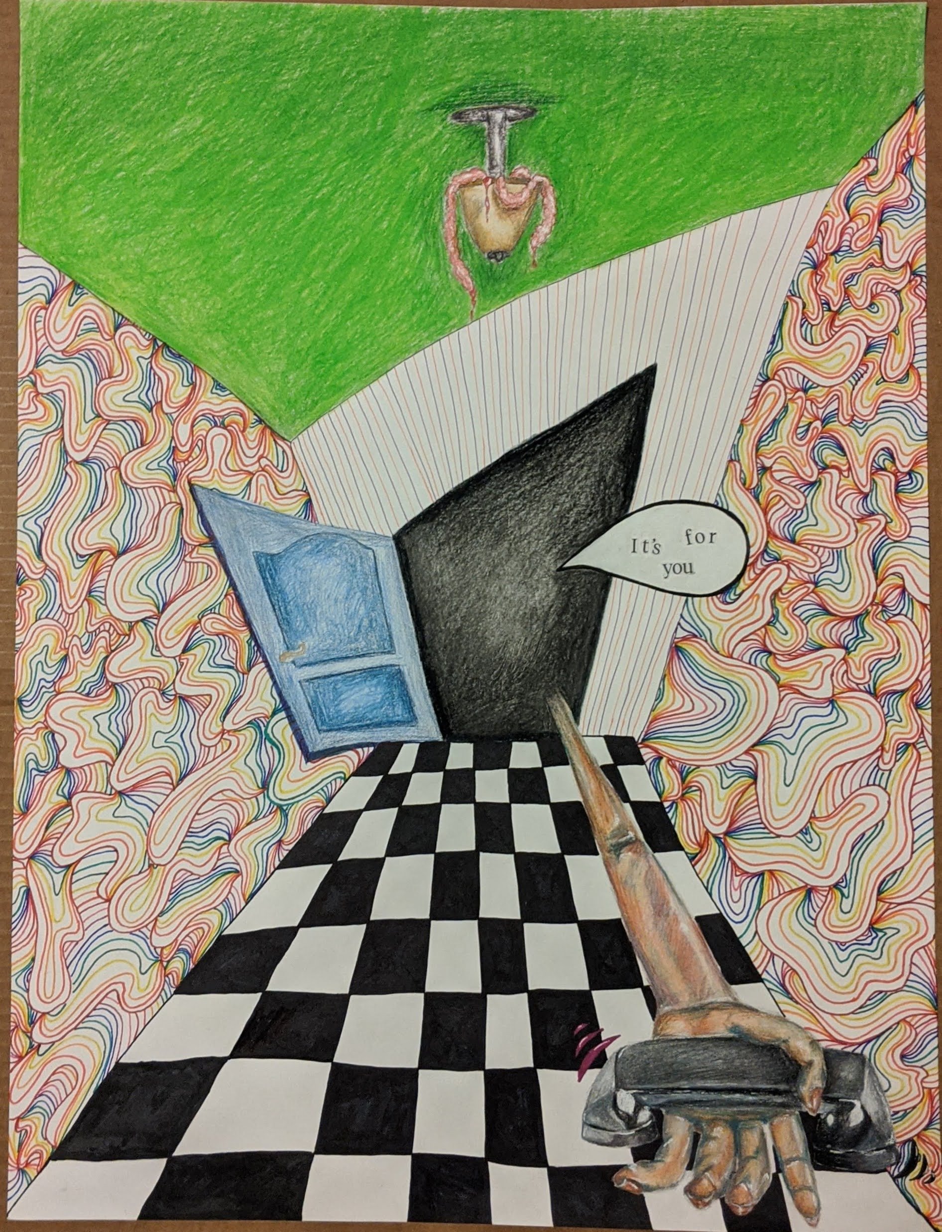 "The Shining", Colored pencil and marker, 2020