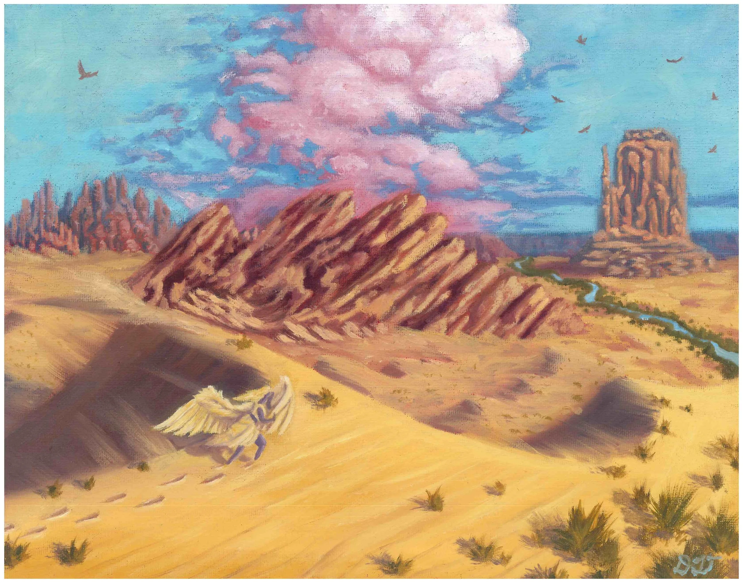 Oil Painting "Wanderer Through the Desert" | 11x14in | 2024