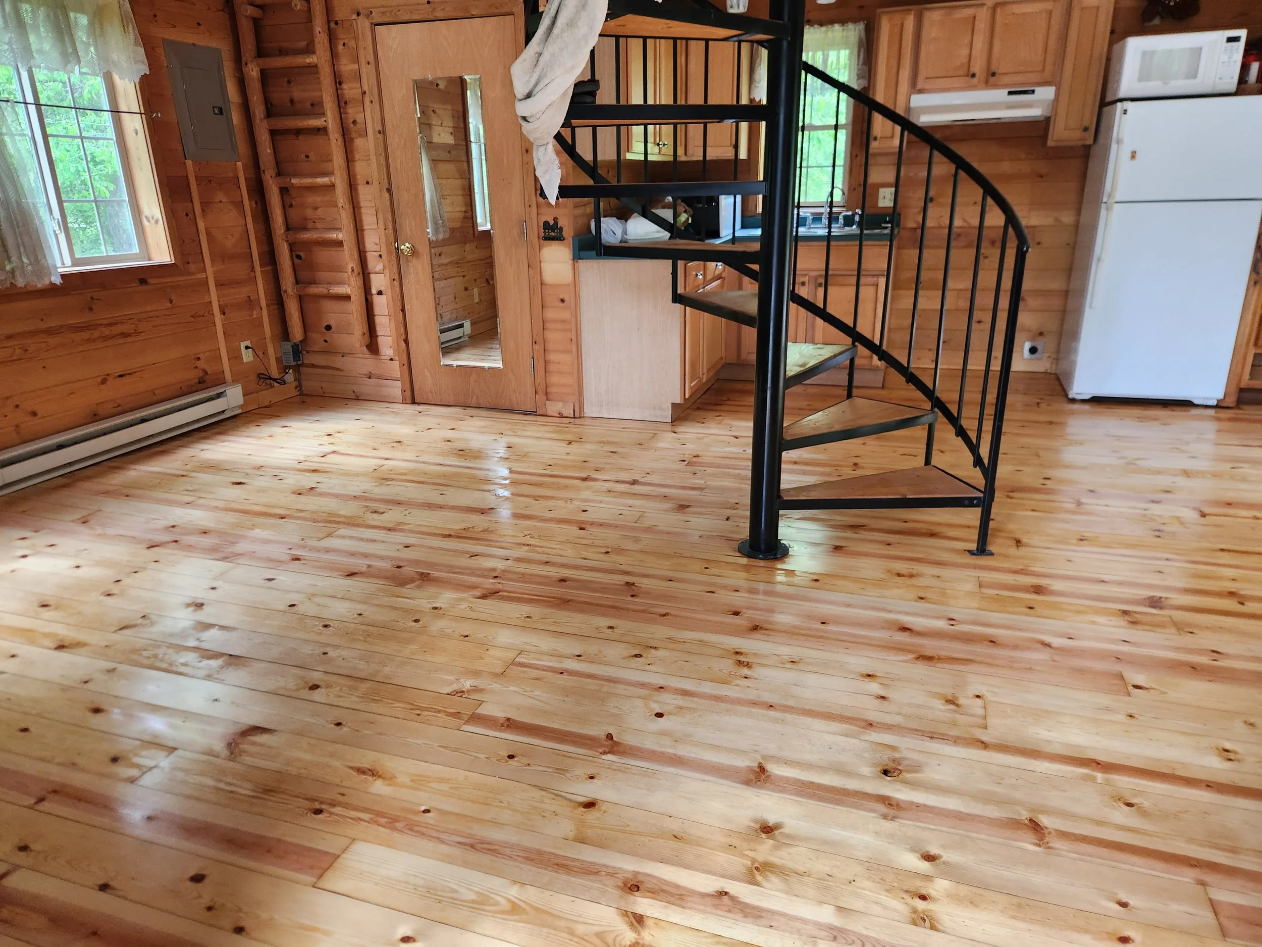 pine floor sanded and refinished