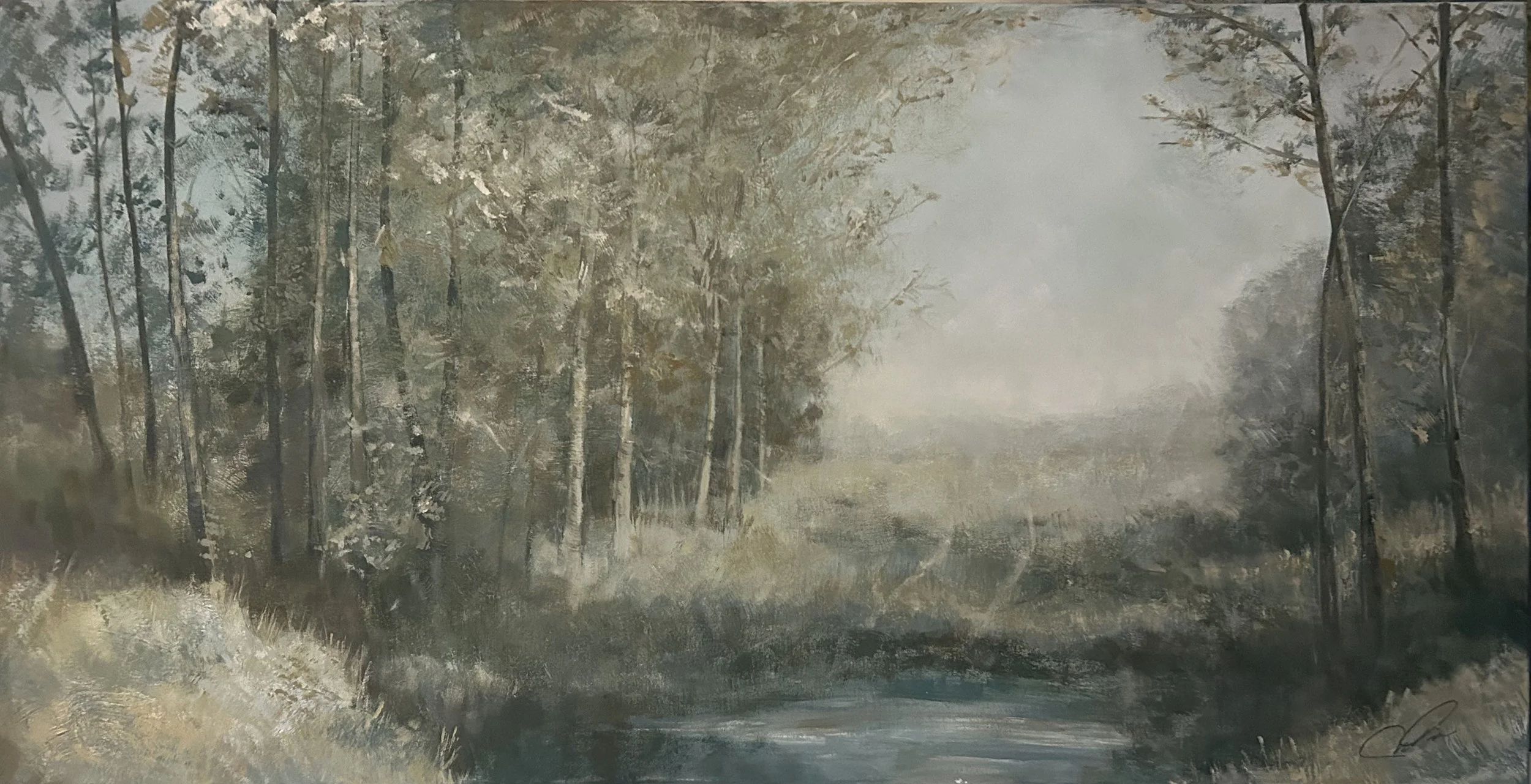 In The Breeze. 2024. Acrylics on Canvas - 60 x 30"