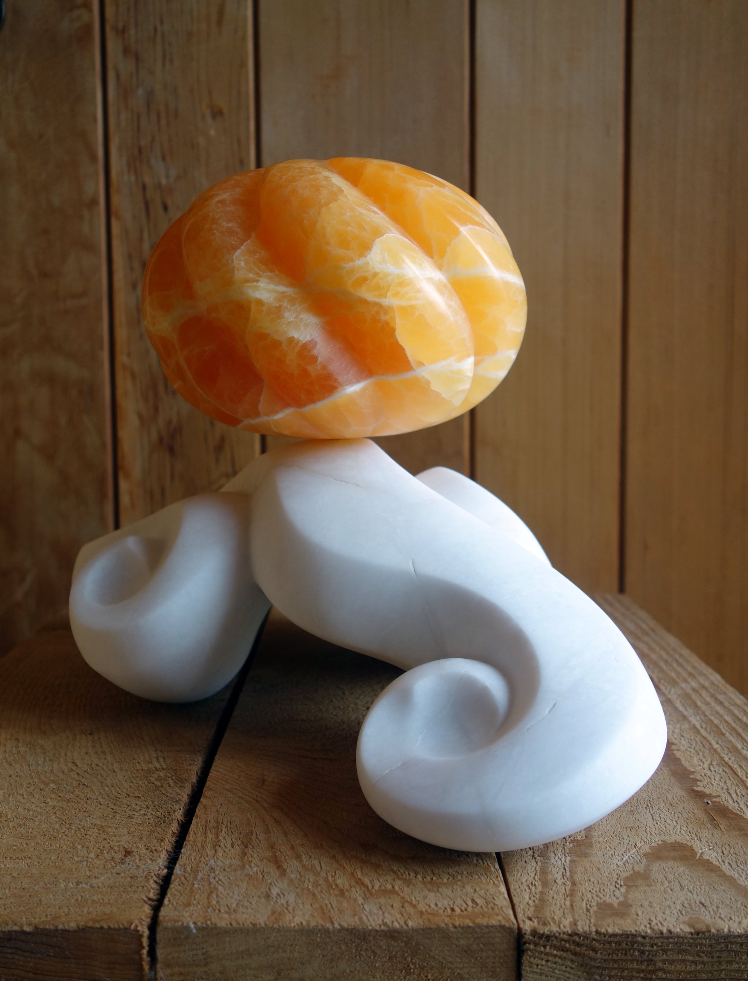 Satsuma of Yore - Honeycomb calcite on reclaimed marble base - 2026